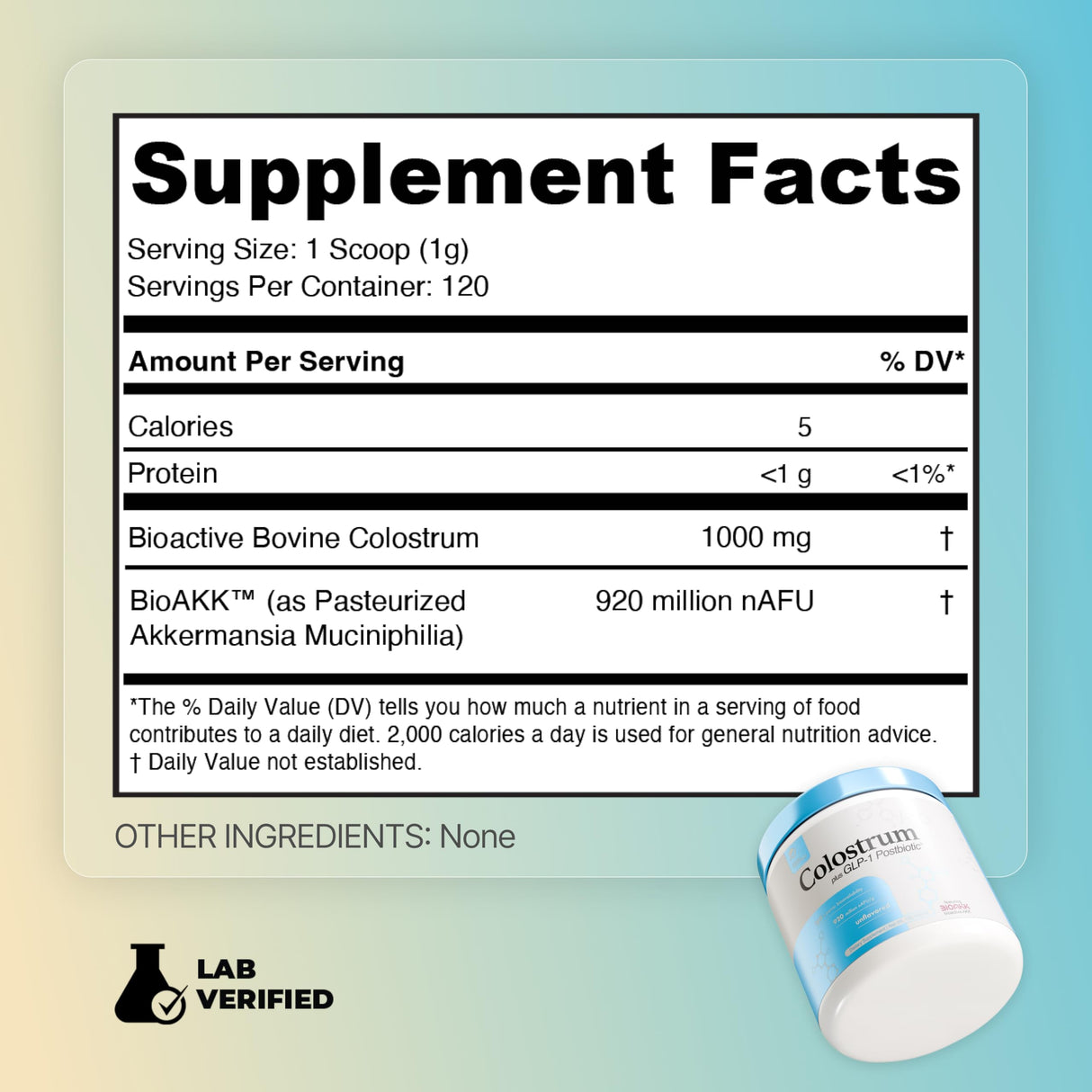 Prime Powders® Colostrum Grass-fed Powder with Akkermansia GLP-1 Probiotic, High IgG, Gut Lining & Immune Support, Growth Factors, Maximum Absorption, Unflavored Supplement (120 Servings)