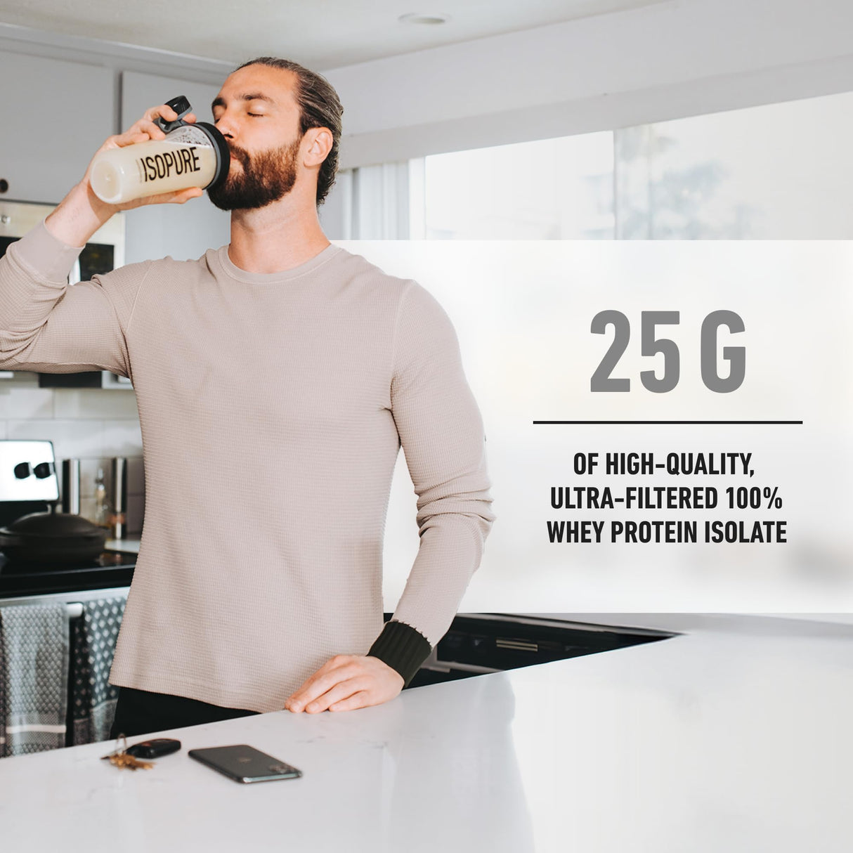 Isopure Zero Carb 100% Pure Whey Isolate Protein Powder, Lactose Free, Gluten Free, With Vitamins, Cookies & Cream, 25g Protein Per Serving, 1 Lb, 15 Servings (Packaging May Vary)