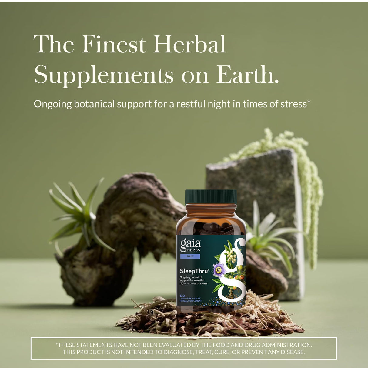 Gaia Herbs SleepThru - Sleep Support Supplement with Ashwagandha Root, Magnolia Bark, Passionflower & Jujube Date* - 120 Vegan Liquid Phyto-Caps (60 Servings)