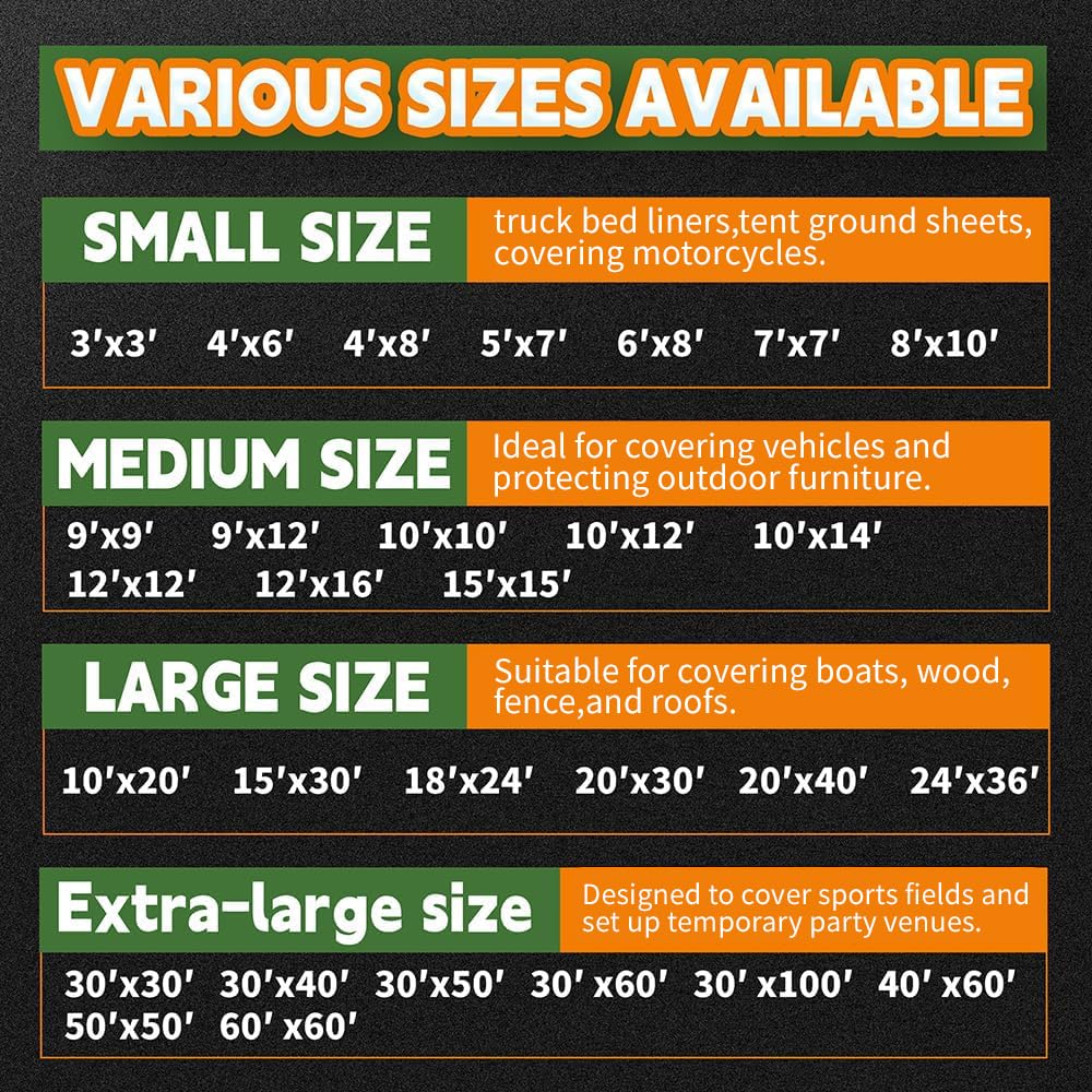 RAINDEWAY 8x10 Feet (3 Pack) Tarps Heavy Duty Waterproof,10Mil Thick Multipurpose Poly Tarp Cover with Metal Grommets and Reinforced Edges,Silver/Brown Tarp