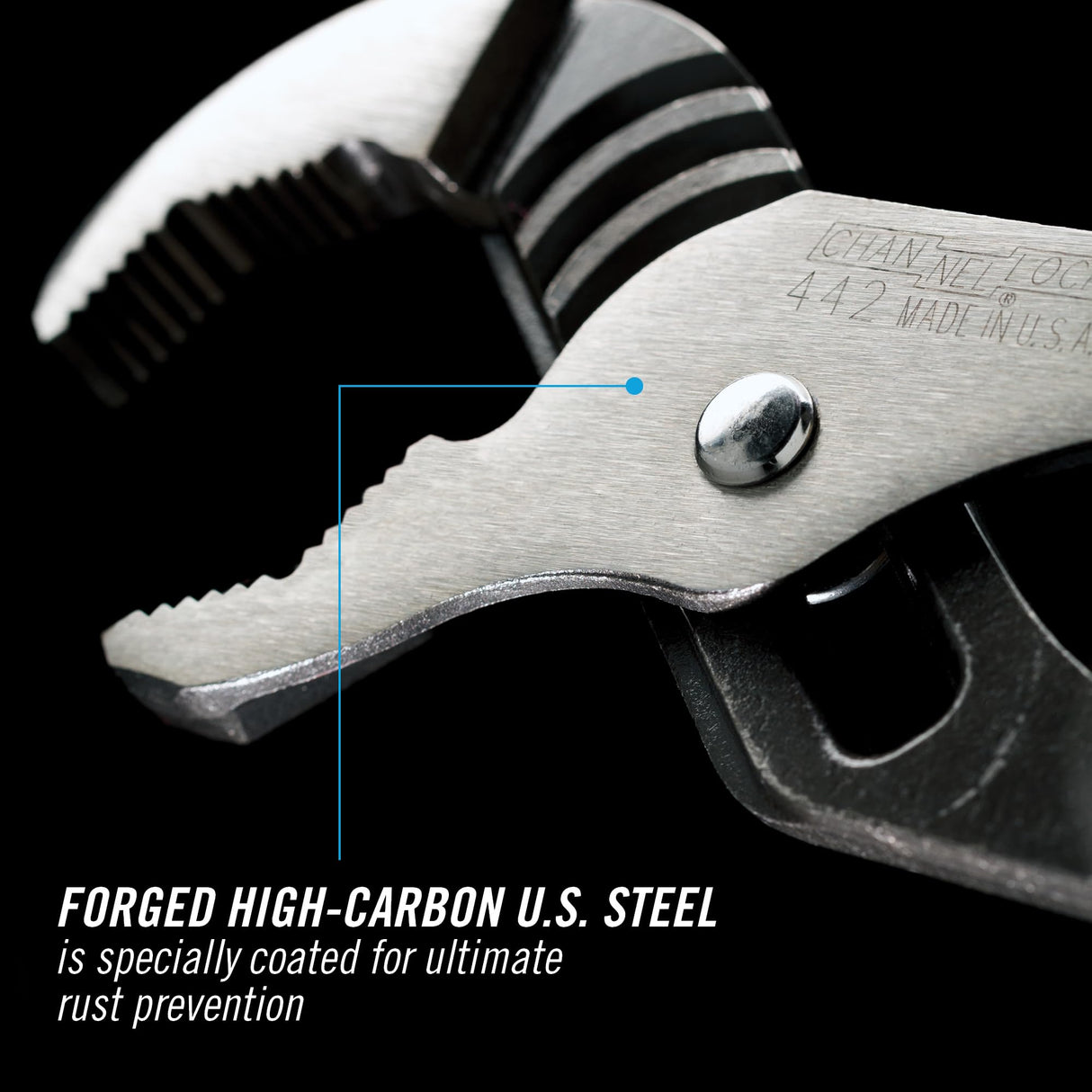 Channellock Tongue & Groove Plier 442 - V-Jaw, High Carbon Steel - 12 Inch