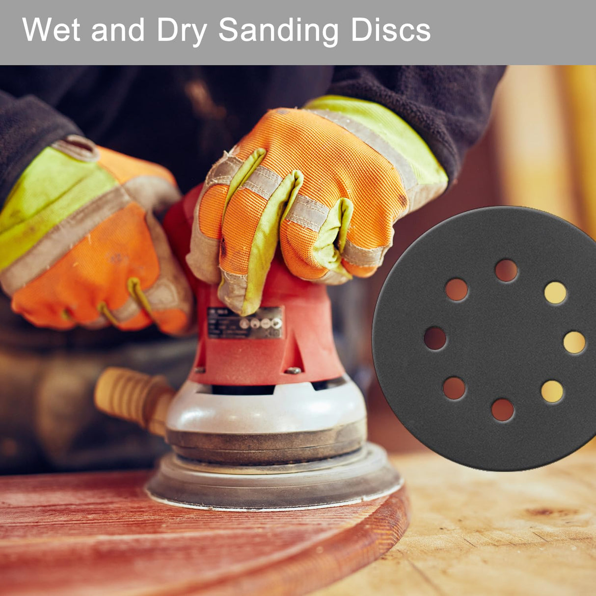 100 Pcs 5 Inch Sanding Discs Hook & Loop 8 Holes Wet Dry 120 Grit Sandpaper Silicon Carbide Sand Paper for Orbital Sander Automotive Wood Plastic Metal Polishing (100Pcs 120 Grit)