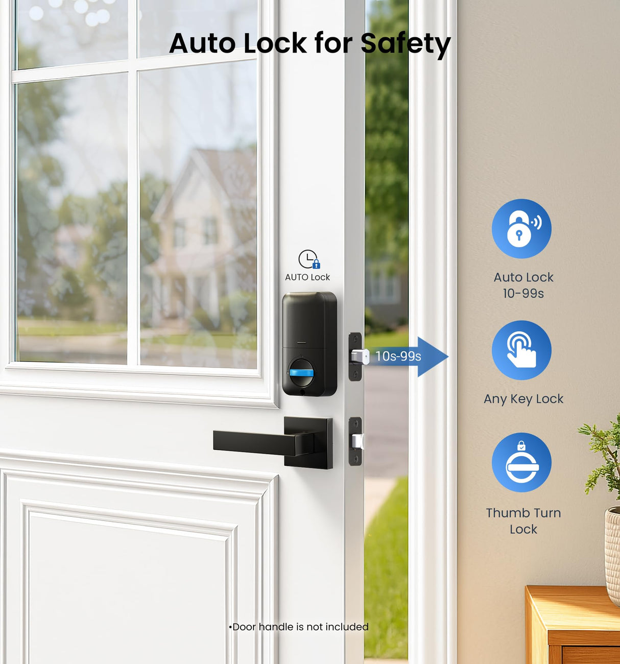Veise KS02A Fingerprint Keyless Entry Door Lock, Auto Lock, Electronic Keypad Deadbolt for Front Door, Biometric, Anti-Peeping Password, Easy Install, Oil Rubbed Bronze