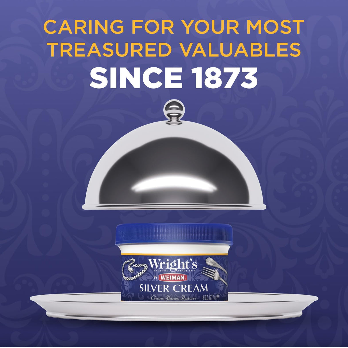 Wright's by Weiman Silver Cleaner and Polish Cream - Gently Clean and Remove Tarnish without Scratching, Ammonia-Free, 8 Ounce, 2 Pack with Polishing Cloth