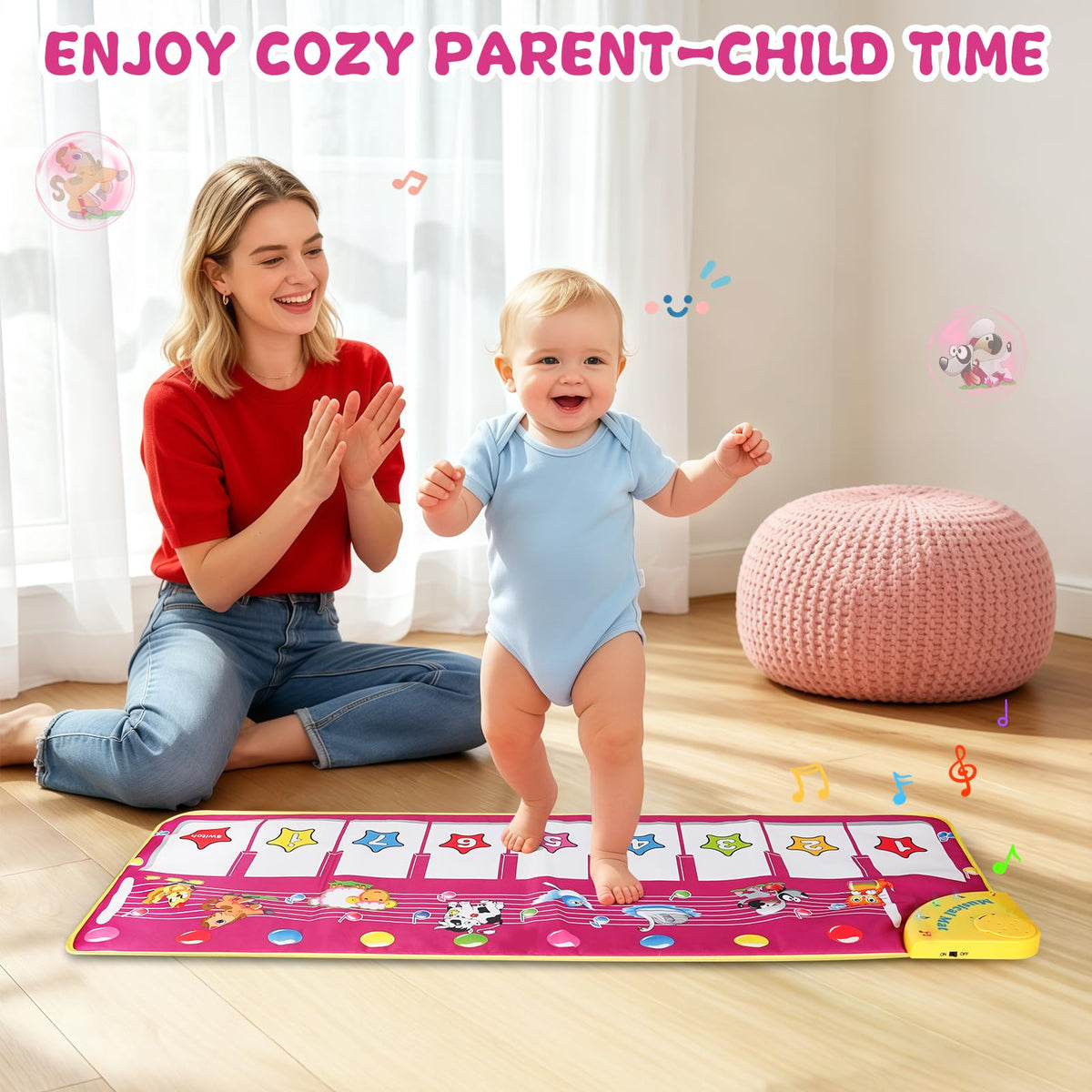 Floor Piano Mat, Toddler Girl Toys Musical Mat, 1 2 3 Year Old Girl Gifts