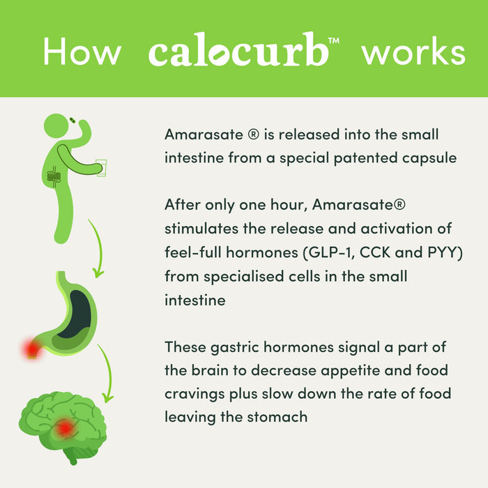 Calocurb Calorie Control Supplement, Natural GLP-1 Activator, 90 Count (1 Month Average Supply), Plant Based Dietary Supplement, Patented Formula, Helps Manage Hunger, Snacking, Overeating & Cravings