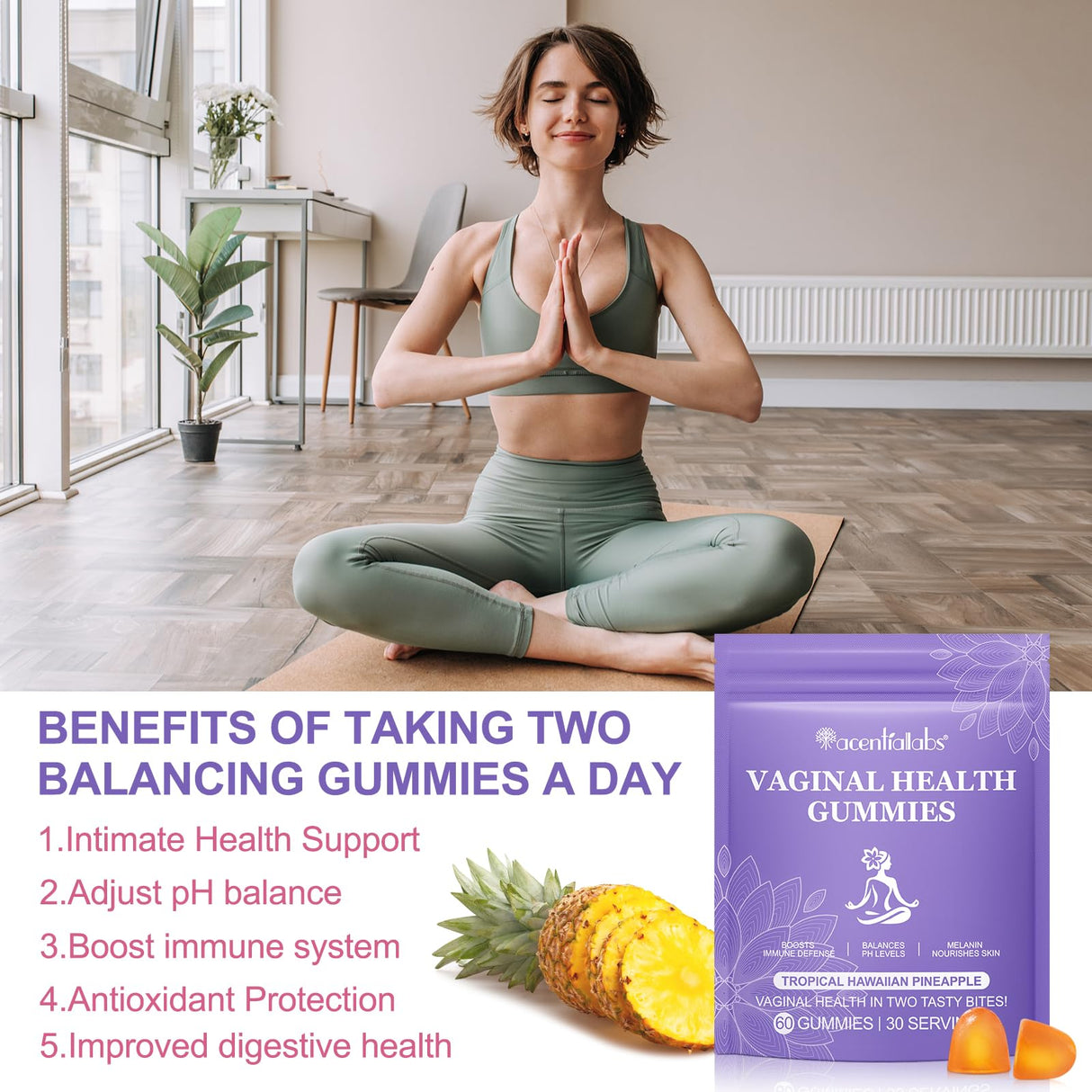 Vaginal Probiotics for Women, Vital Source Feminine Gummies, pH Balance for Women, Premium Feminine Balance Gummies, Promotion of Womens Health - 60 Gummies