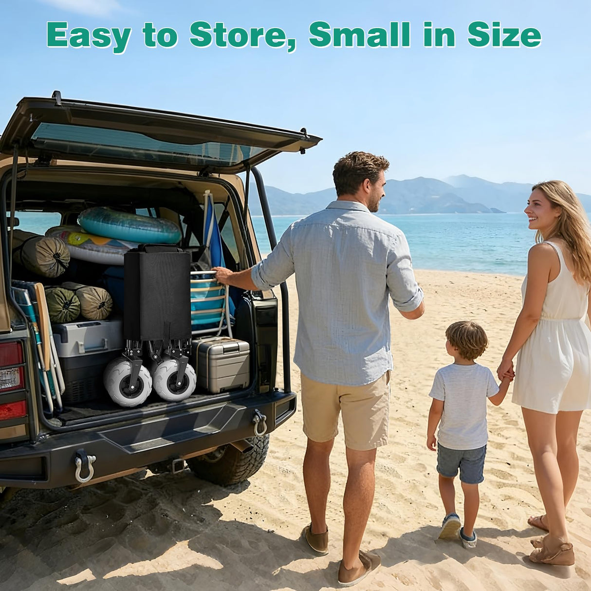 SUNNYFEEL 550LBS Beach Wagon with Big Wheels for Sand - 200L Heavy Duty