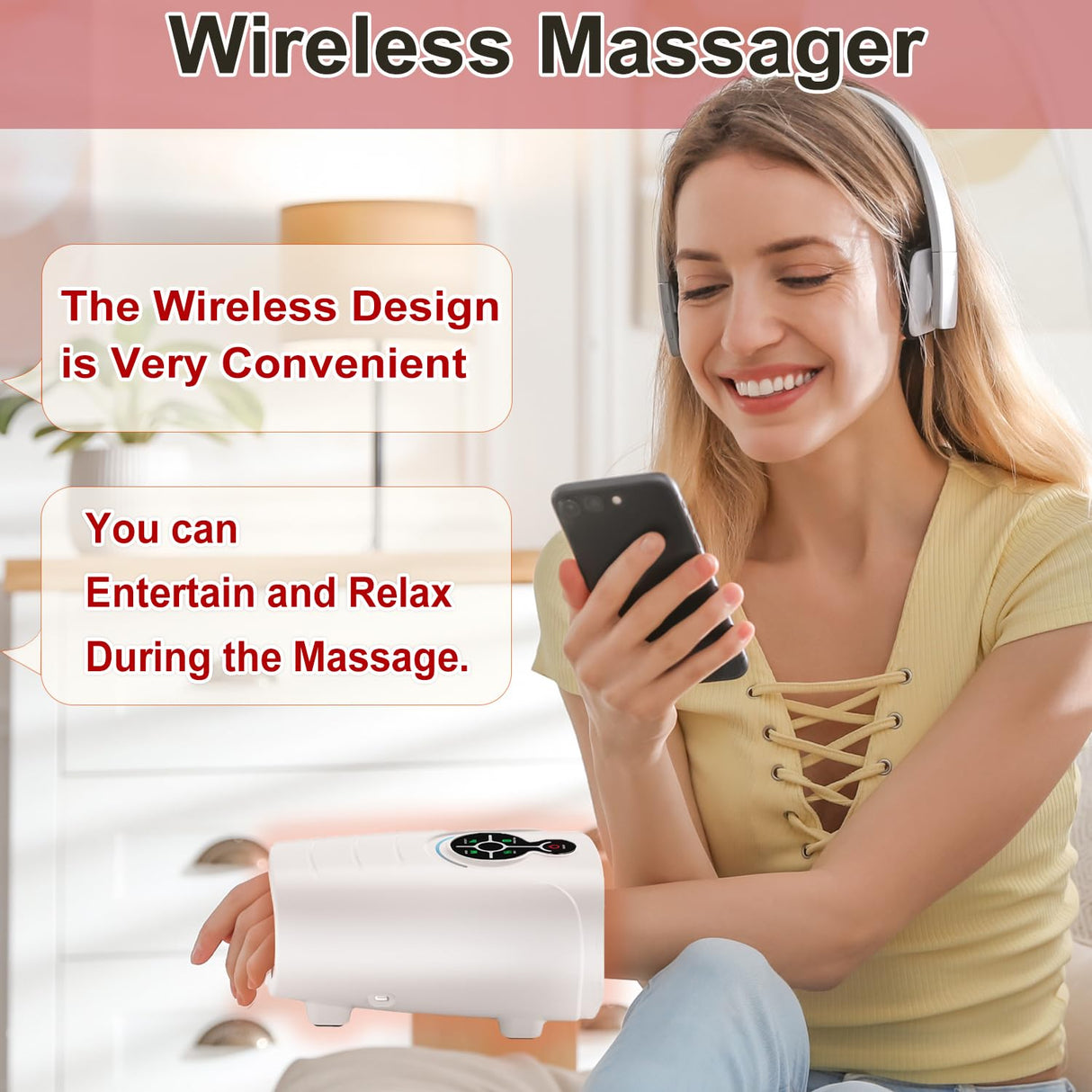 AERLANG Fathers Gifts from Daughter-Hand Massager,Hand Massage Machine with Heat and compression,Electric Hand Massager for Arthritis and Carpal Tunnel,Cordless Massagers, birthday Gifts for Women Dad