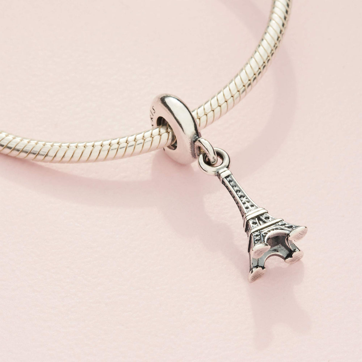 PANDORA Paris Eiffel Tower Dangle Charm - Compatible with PANDORA Moments - Sterling Silver - Gift for Her - Jewelry for Women with Gift Box