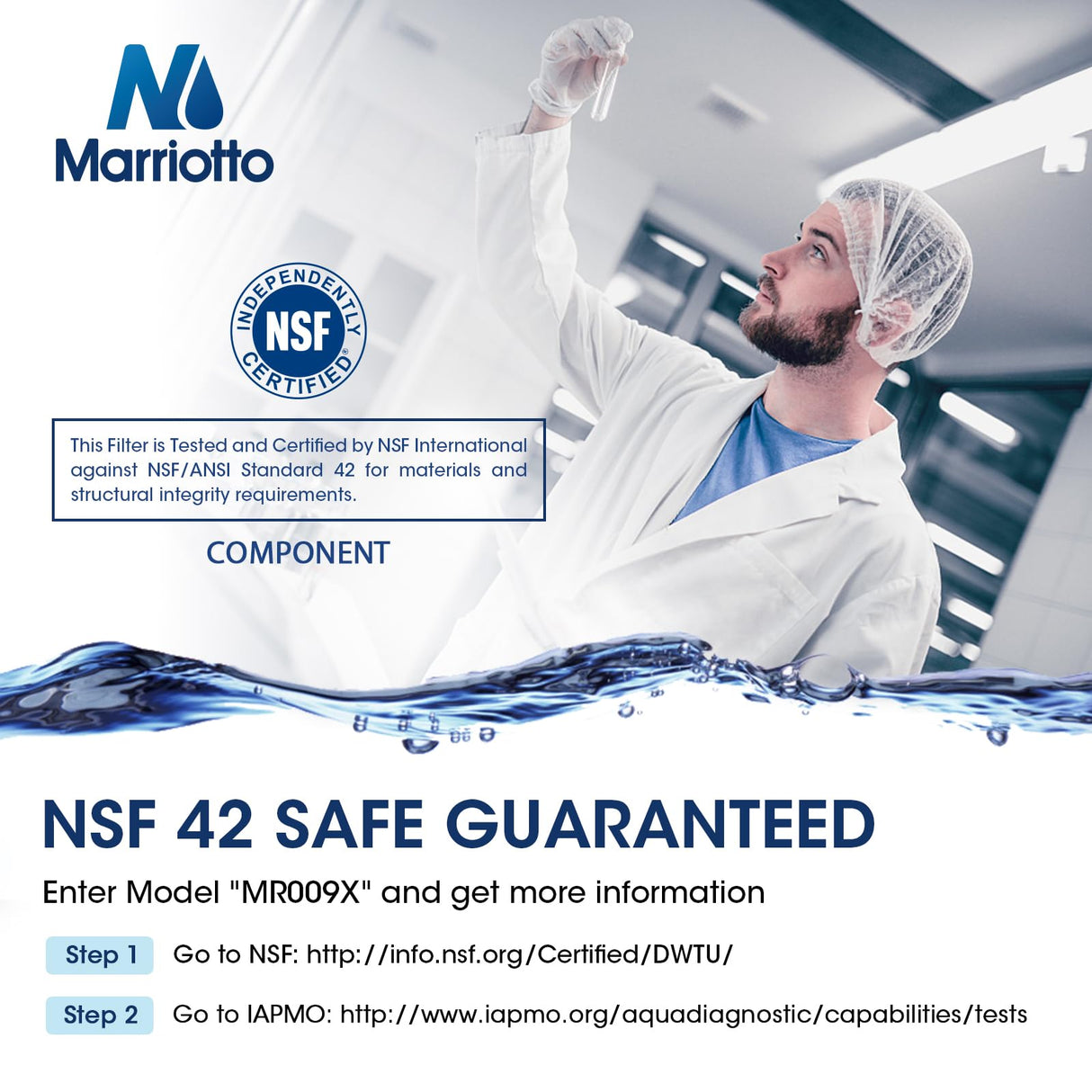 MARRIOTTO Replacement for GE® RPWFE, RPWF (Built-in CHIP) Refrigerator Water Filter, Compatible with GFE28GELDS, PFE28KELDS, PFE28KYNFS, GFD28GELDS, GYE22HMKES, GFE28GYNFS, GFD28GYNFS, Pack of 3