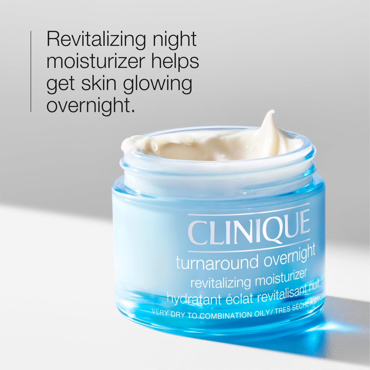 Clinique Turnaround Overnight Revitalizing Moisturizer Face Cream | Hydrating + Plumping, 1.7 Fl Oz
