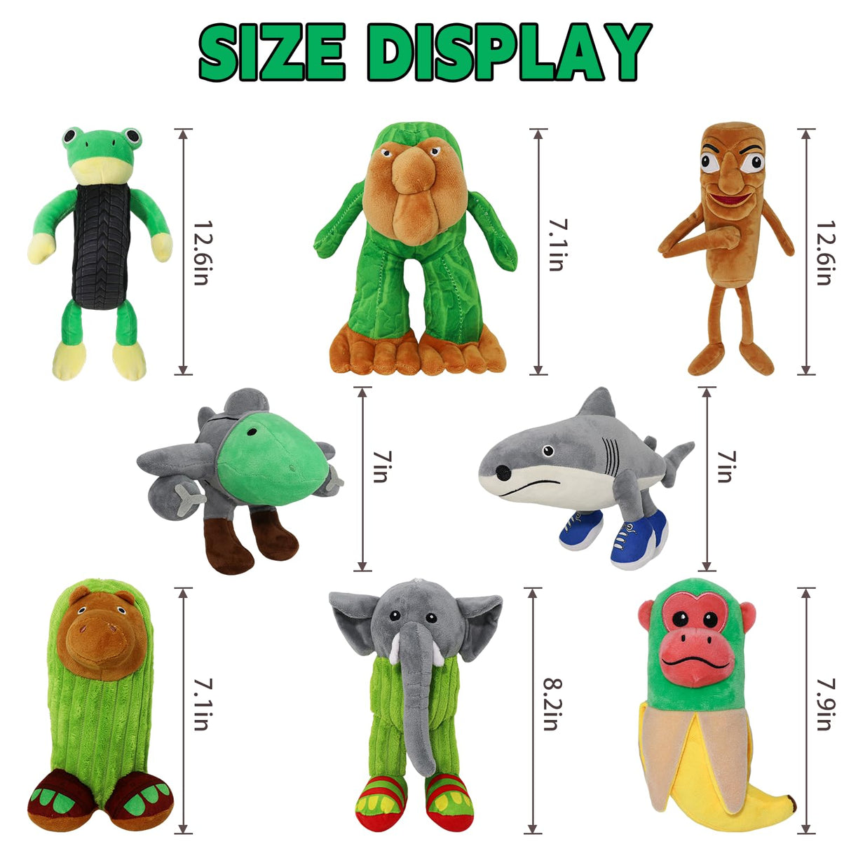 Italian Brainrot,Tung Tung Tung Sahur Plushies Toy 16inch for Fans Gift, Soft Stuffed Animal Pillow for Home Kids' Bedroom Decor, Birthday Christmas Choice for Boys Girls (8PACK)