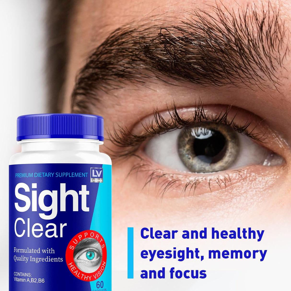 LIVORKA Sight Clear 20/20 Vision Support Supplement for Eyes - (2 Month Supply) - Pack of 2