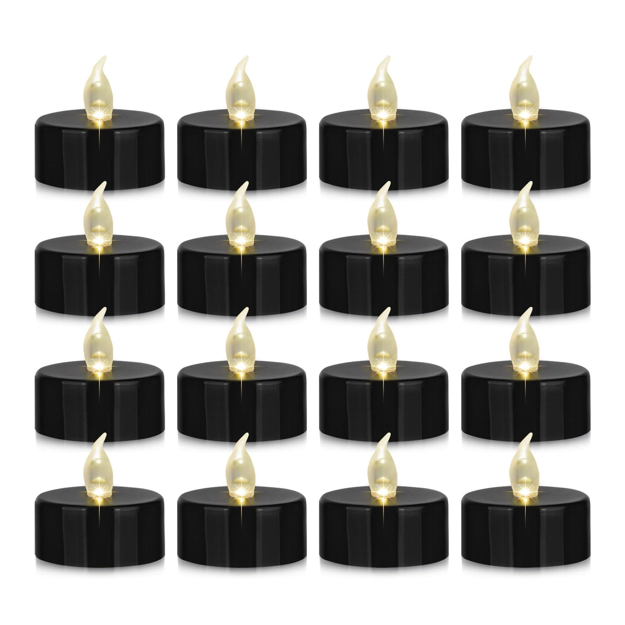 Nancia 50PACK Flameless LED Tea Lights Candles, Realistic and Bright Flickering Long Lasting 200Hours Battery-Powered, Ideal Party, Wedding, Birthday, Gifts Home Decoration Black