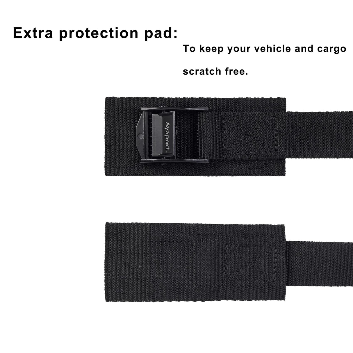 Ayaport Lashing Straps Car Roof Rack Straps Cam Buckle Tie Down Strap for Kayak, SUP, Canoe, Surfboard Packing Black 4 Pack