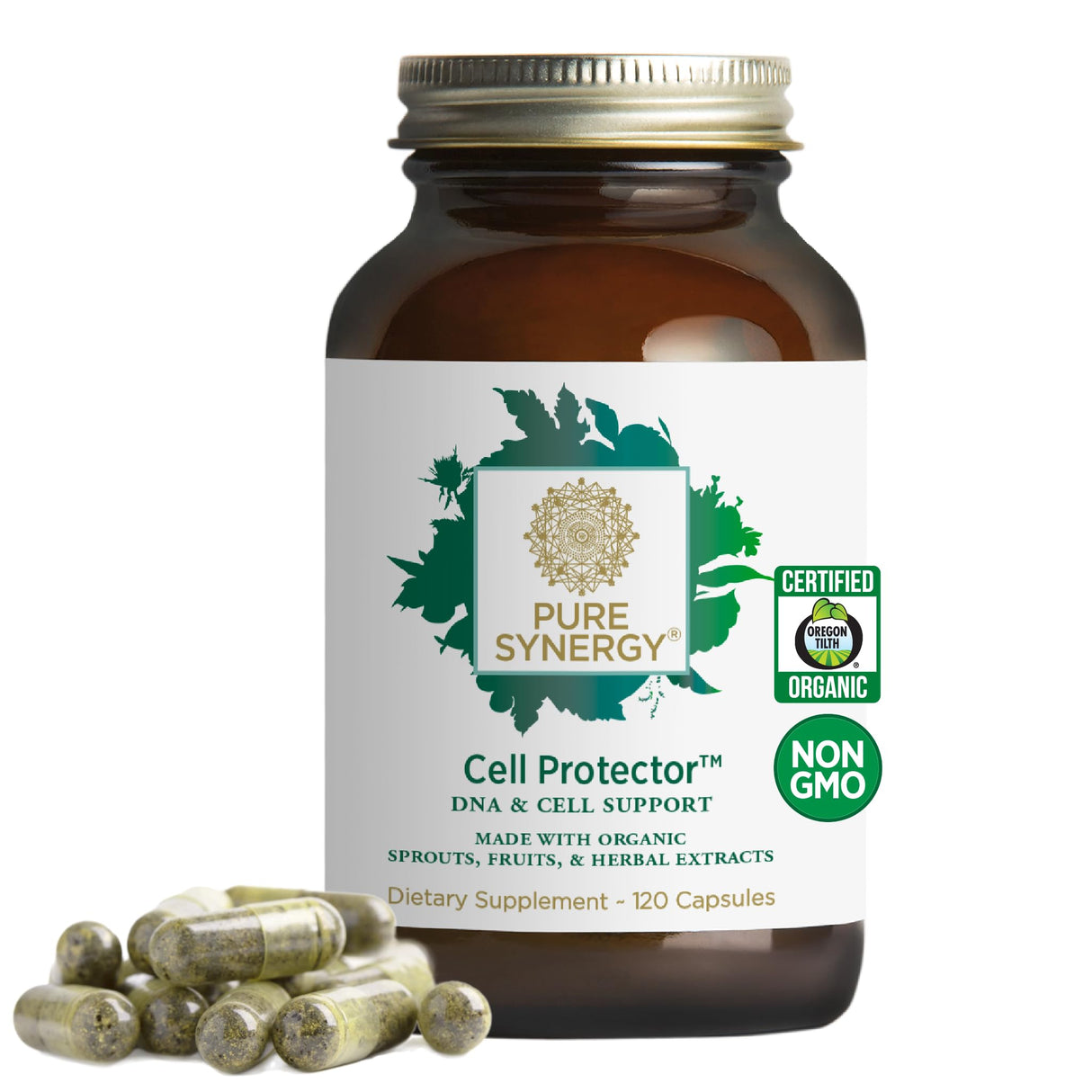 PURE SYNERGY Cell Protector | Cellular Health Supplement | Cell and Immune Support with Selenium and Organic Cruciferous Vegetables | for Healthy Aging & Detoxification (120 Capsules)