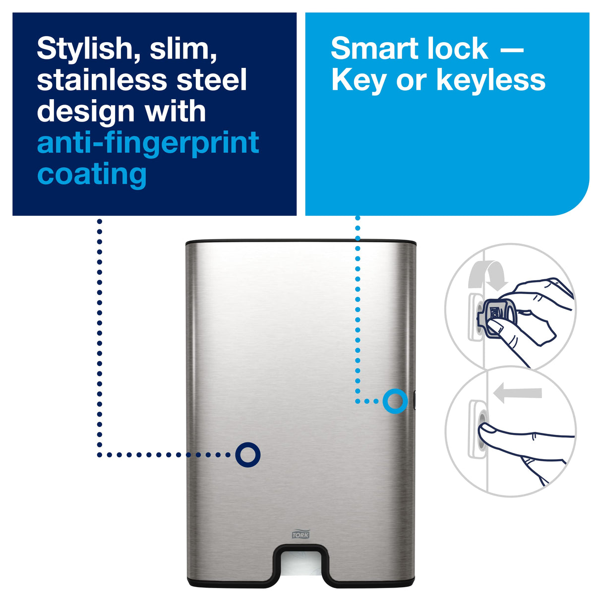 Tork Xpress Multifold Paper Towel Dispenser, Stainless Steel H2, One-at-a-Time Dispensing, Image Range, 463002