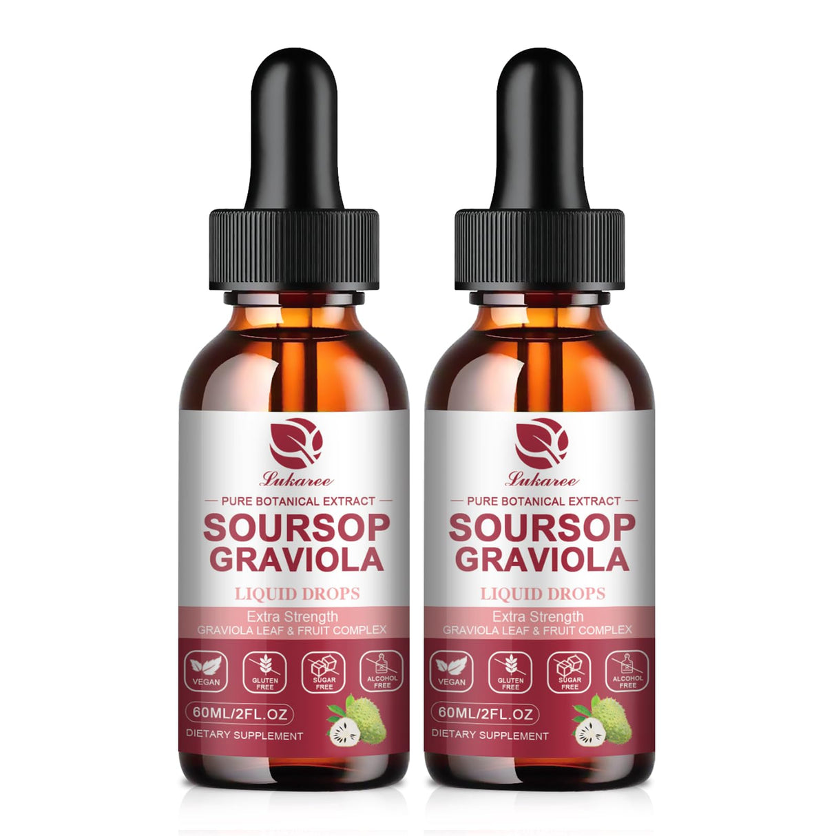 Soursop Graviola Liquid Drop - Pure Leave & Fruit Complex - 4X Effectiveness - Soursop Bitters Liquid for Immunity, Liver & Antioxidant, Herbal Goodness, 2 Month Supply, 4 Fl Oz