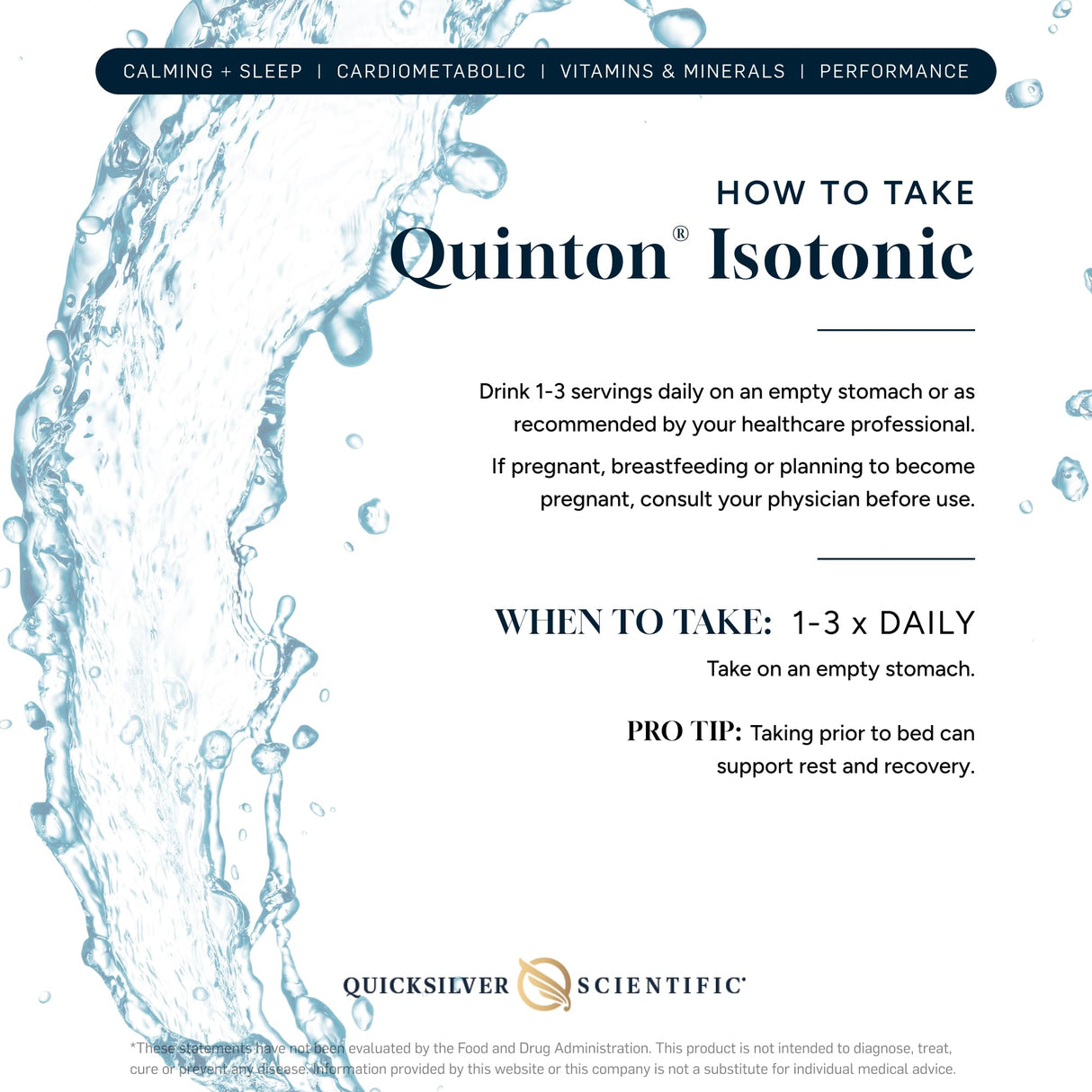 Quicksilver Scientific Original Quinton Isotonic Solution with Sea Water Minerals + Alpine Spring Water - Liquid Hydration, Electrolyte + Multi Minerals Supplement (30 Single Serving Vials)