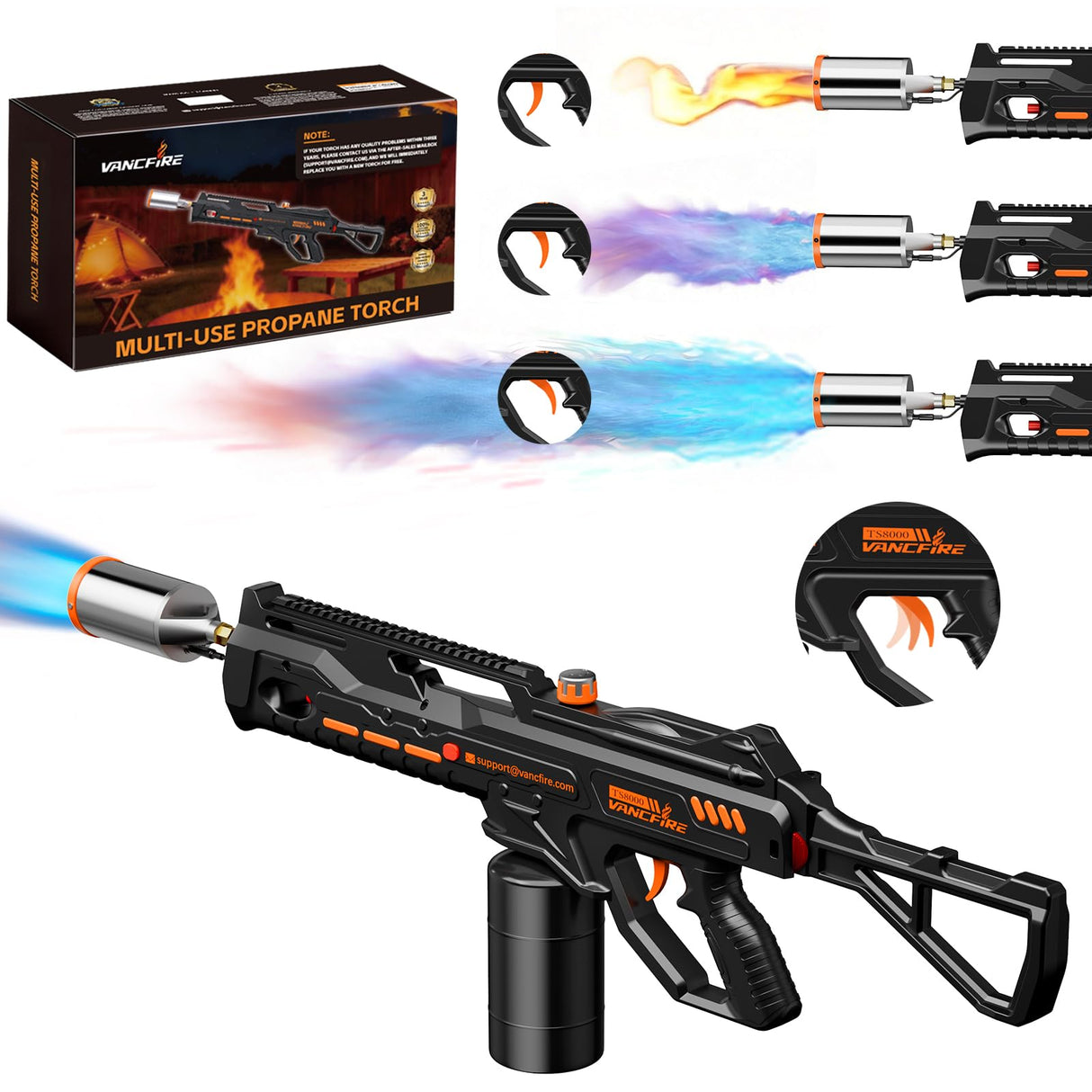 Powerful Propane Torch,36.7" Extra Long Blow Torch & Flamethrower with Trigger,Heavy Duty Cooking Searing Torch for Fire Starting,Grilling,Weeding & DIY (Propane Tank Not Included)