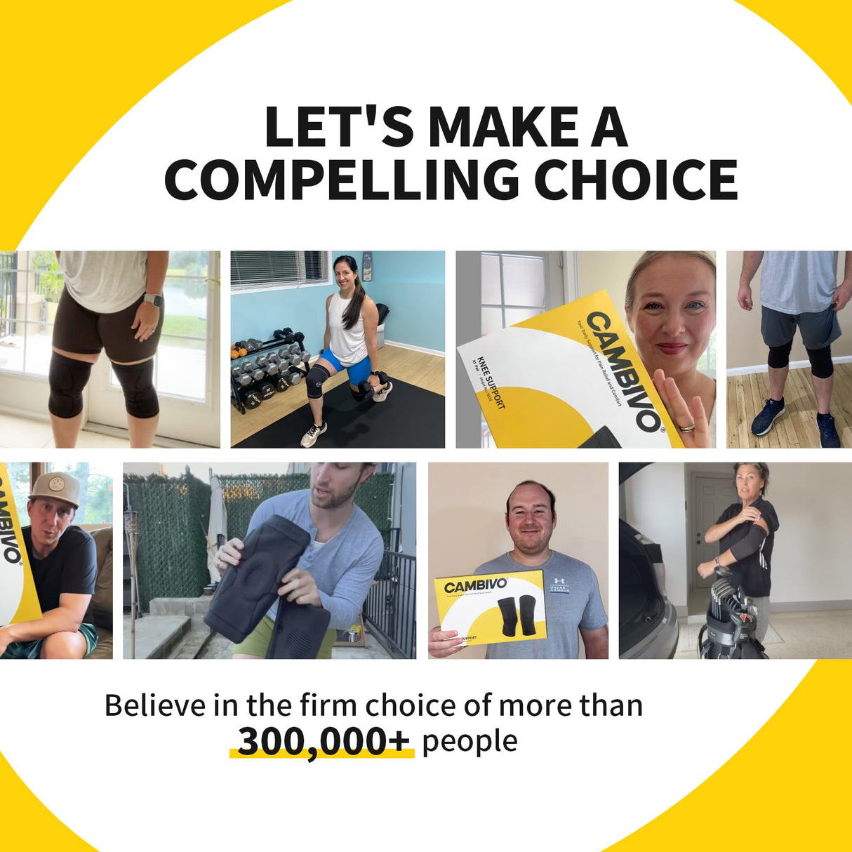 CAMBIVO 2 Pack Knee Brace, Knee Compression Sleeve for Men and Women, Knee Support for Running, Workout, Gym, Hiking, Sports (Rose,Medium)