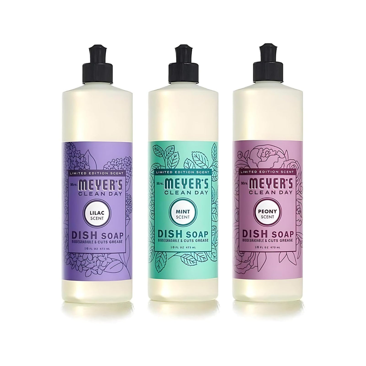 MRS. MEYER'S CLEAN DAY Variety Dish Soap Scent (Lilac + Mint + Peony)