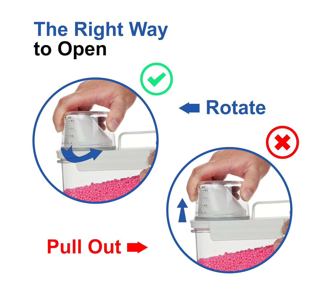 Laundry Detergent Dispenser, Liquid Laundry Container & Powder Soap Dispenser, 2 Pack Plastic Laundry Storage for Laundry Room Organization, Fabric Softener Dispenser (1.1L)