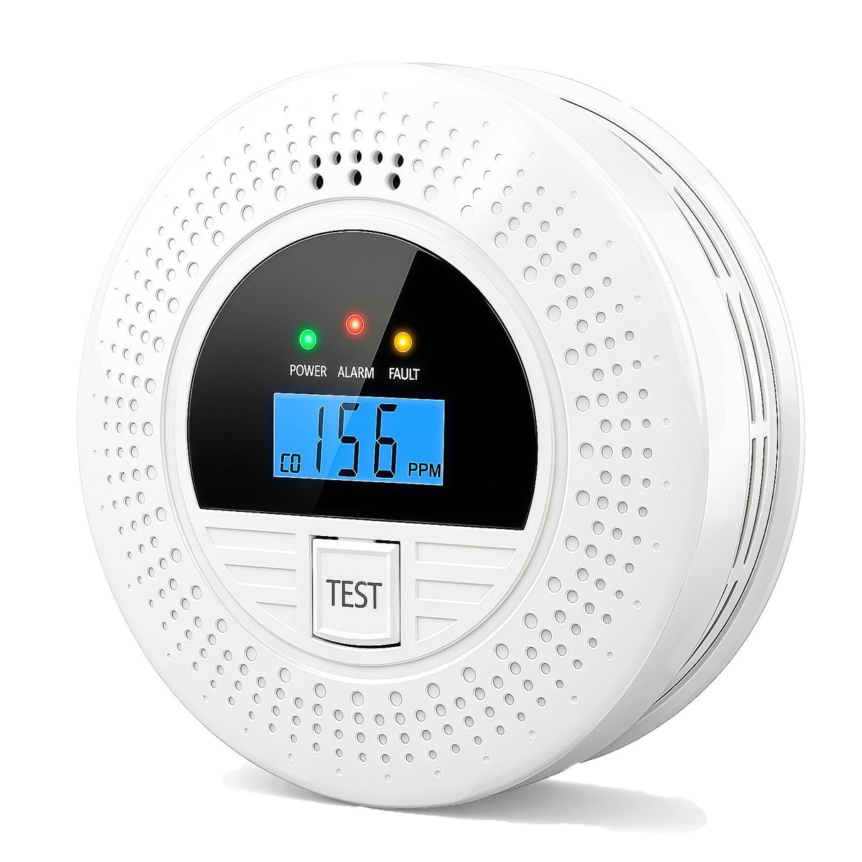 2-in-1 Smoke and CO Detector Combo with LCD Screen, 85dB Alarm, Battery Powered for Bedrooms and Living Spaces