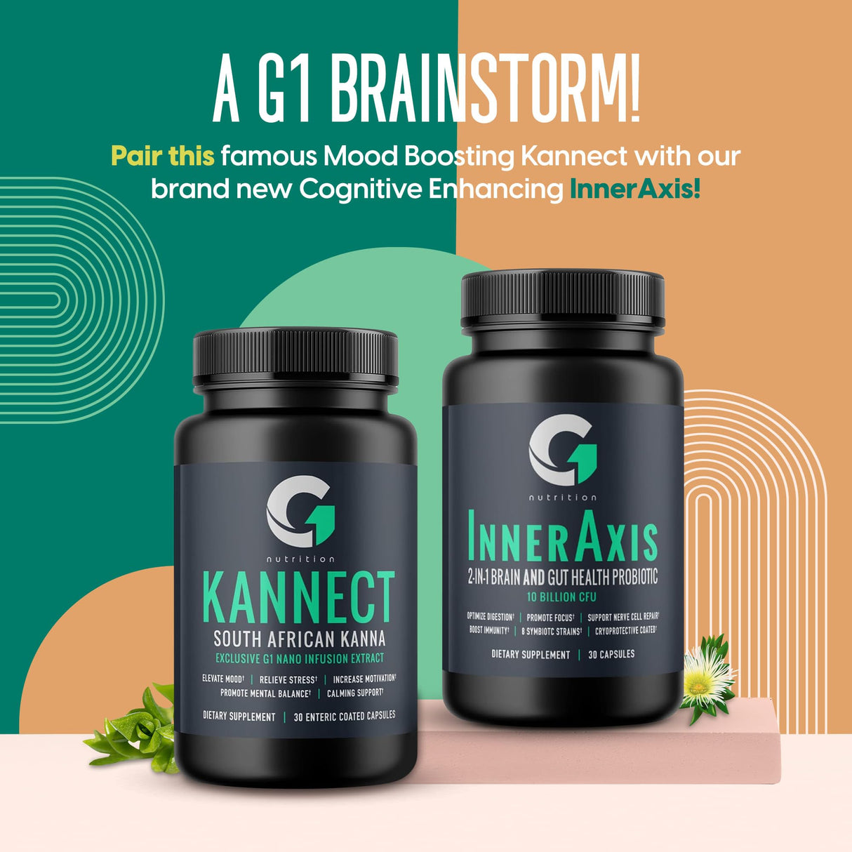 G1 NUTRITION Kannect Sceletium Tortuosum Dietary Supplement - 100mg Nano Infusion Extract for a Natural Calm & Mood Boost - Enhances Mental & Physical Health - 30 Servings