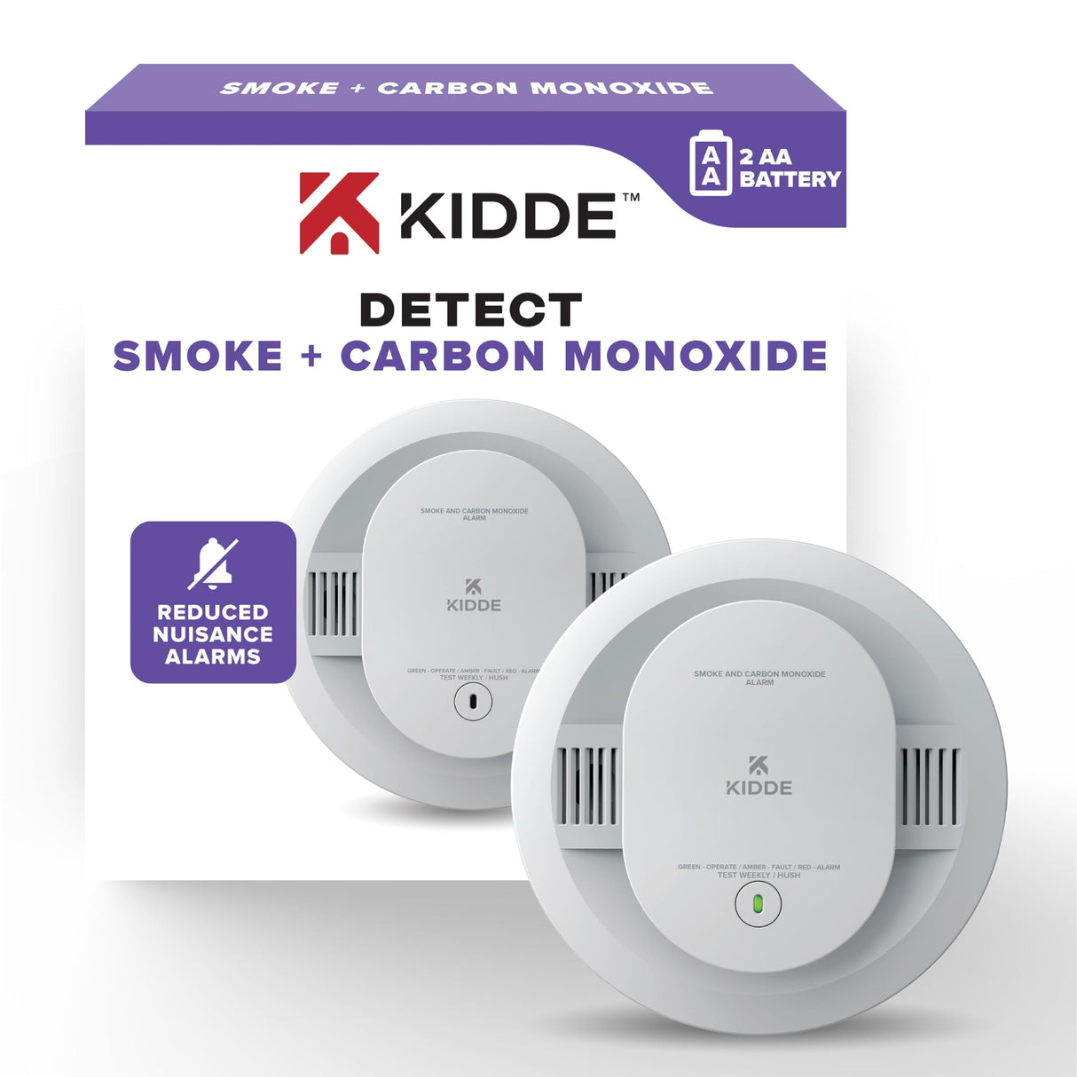 Kidde Smoke & Carbon Monoxide Detector with Smoke Detector, 10-Year Battery