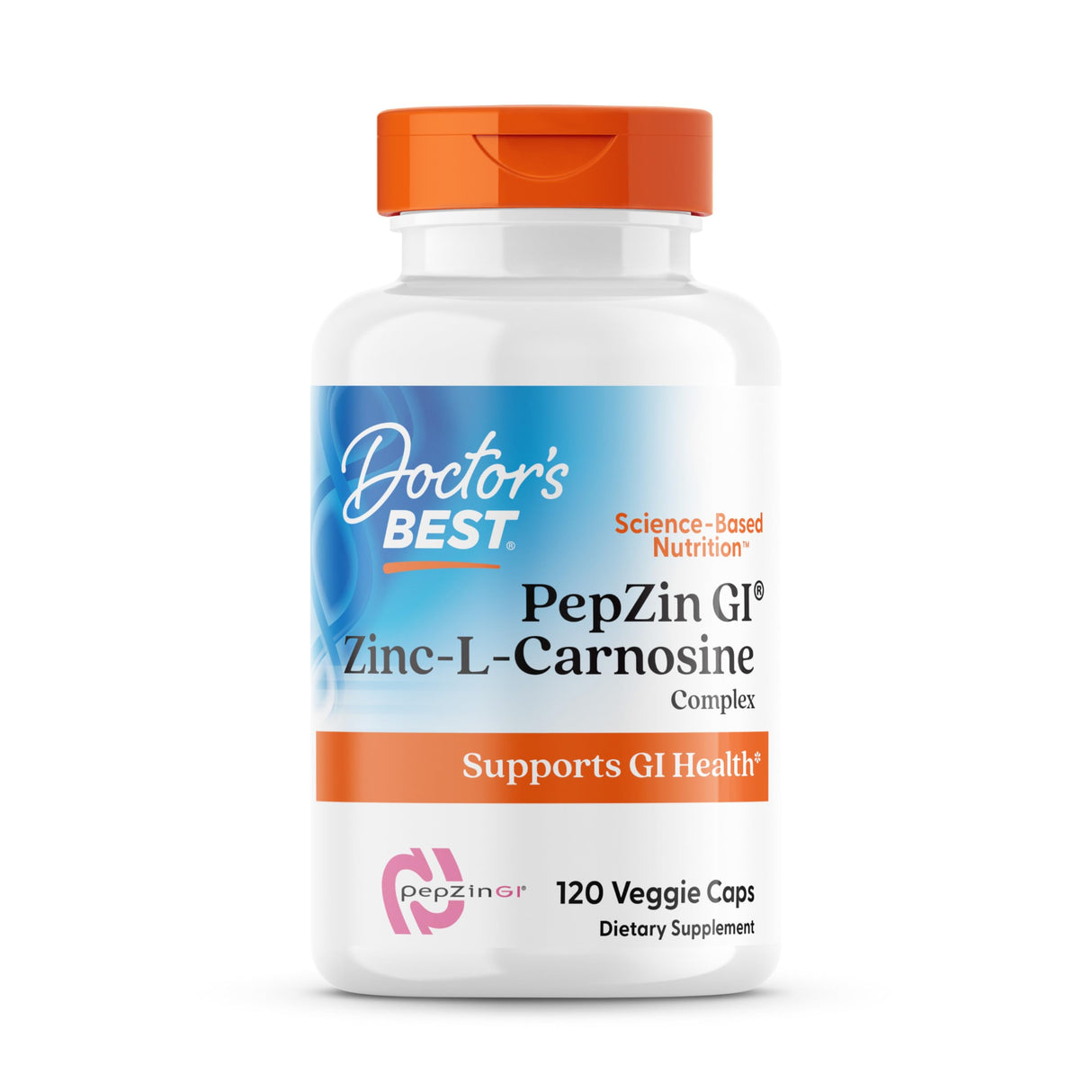 Doctor's Best PepZin GI, Zinc-L-Carnosine Complex, Non-GMO, Vegan, Gluten Free, Soy Free, Digestive Support, 120 Veggie Caps