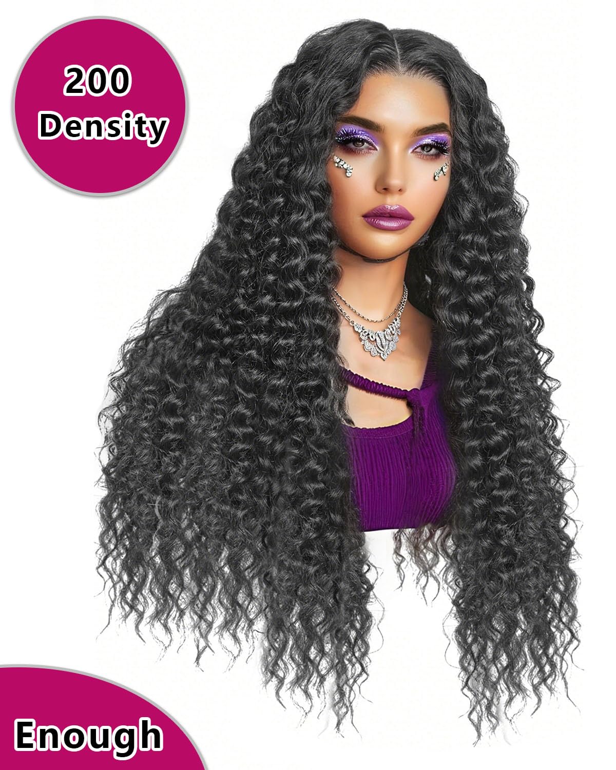 HINOEI 28 inch Glueless Wigs Human Hair Pre Plucked Pre Cut Wear and Go Water Wave 7x4 Closure Wigs Human Hair 200 Density Wet and Wavy Curly Wig Human Hair Pre Bleached