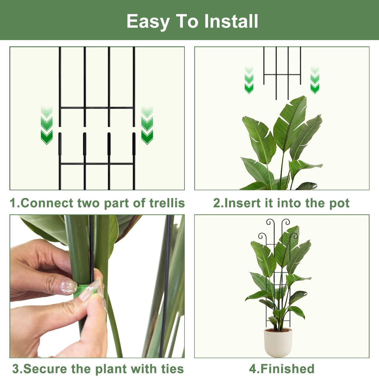 Coomin 32.6in Monstera Plant Support, Plant Trellis Indoor 2P