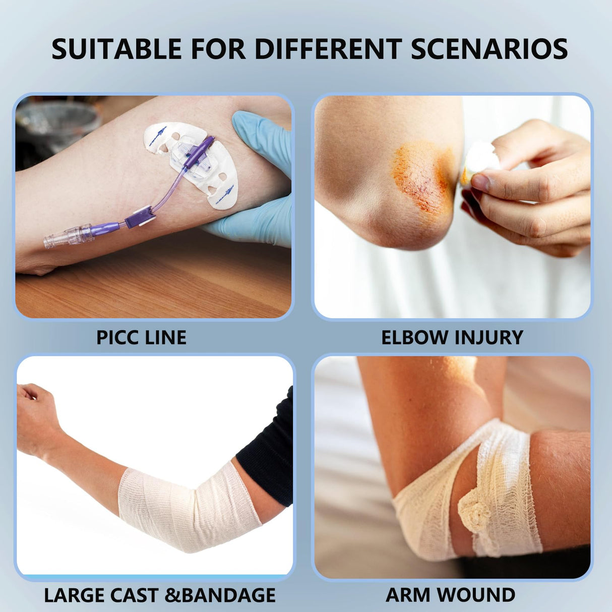 Divvsck PICC Line Shower Cover, PICC Line Covers for Upper Arm, Reusable Waterproof IV & PICC Line Sleeve Protector for Chemotherapy Treatment, Broken Wound Elbow for bath Shower