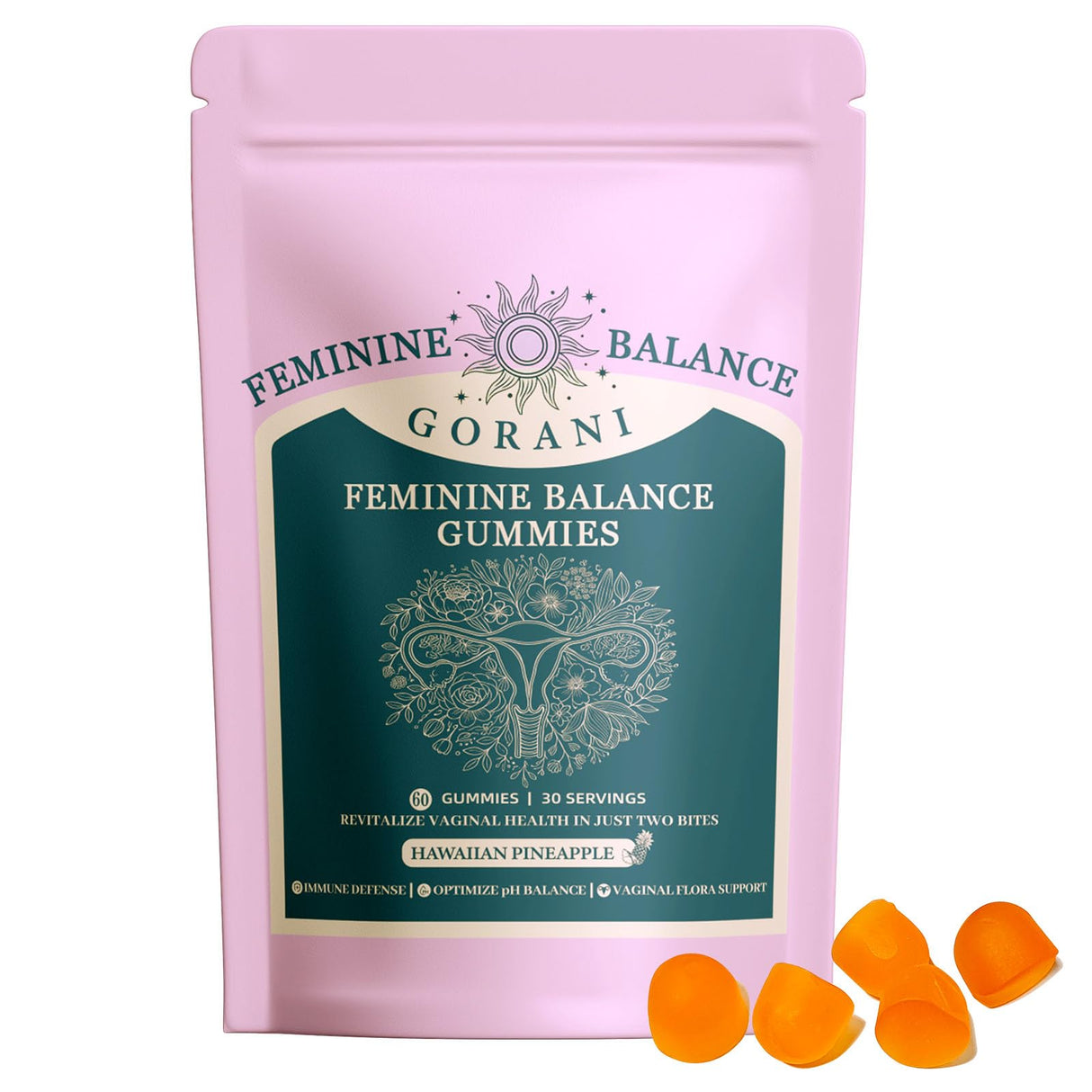 Gorani Feminine Balance Gummies – Probiotic Support for Women’s Intimate Health, Premium Balance Gummies, pH Balance & Immune Boost – Vegan & Low Sugar