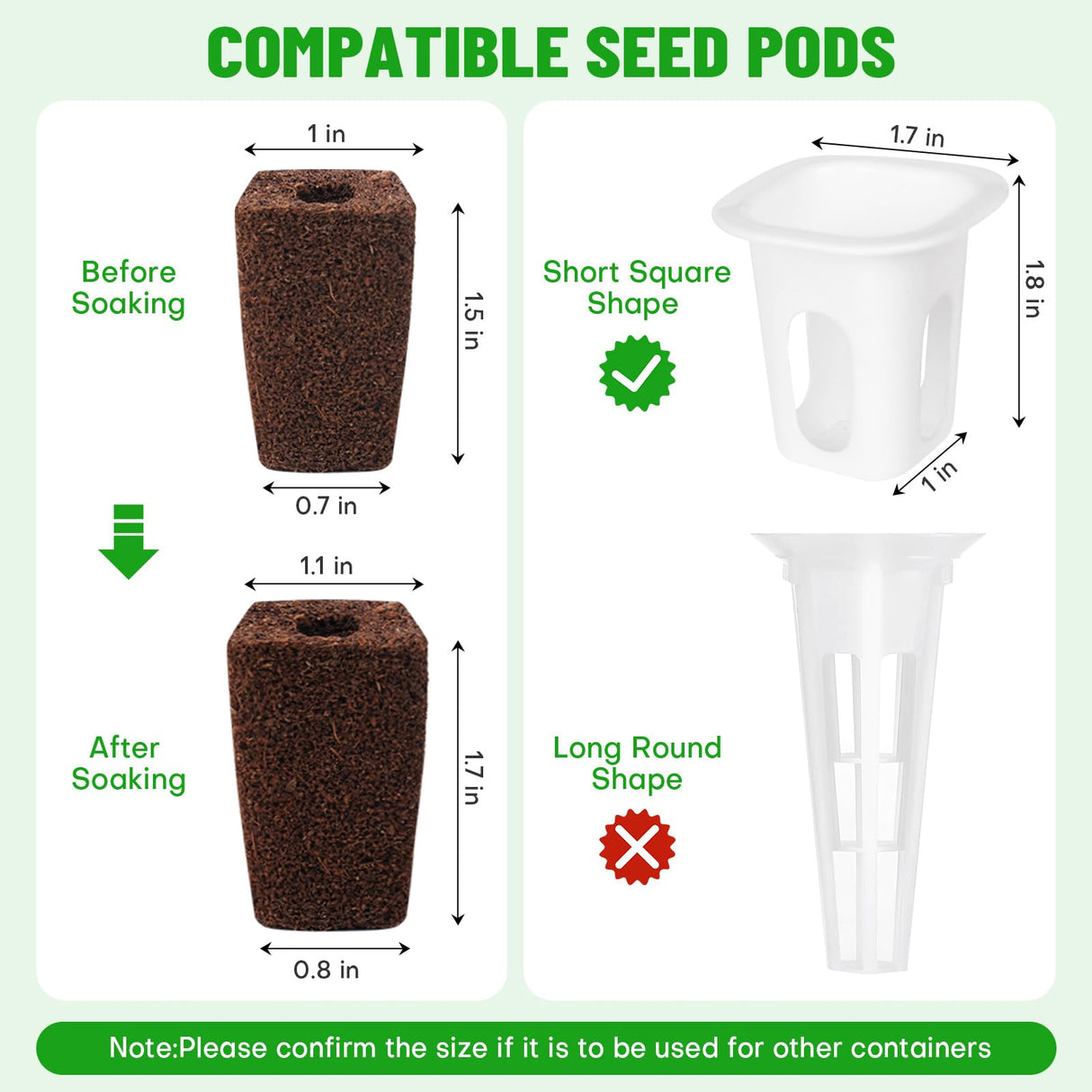 LAPOND 100 Pack Grow Sponges, Replacement Root Growth Sponges Seed Pods,Seed Starter Plugs for Hydroponic Indoor Garden System