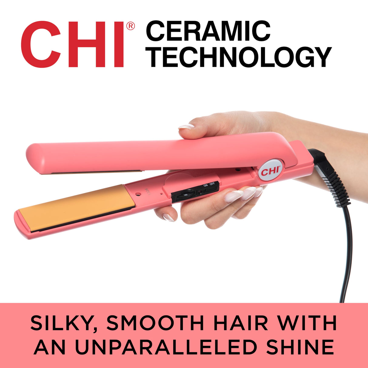 CHI Ceramic Series Flat Iron, Hair Straightener for Silky, Smooth Hair, 1" Iron, Sweet Coraline