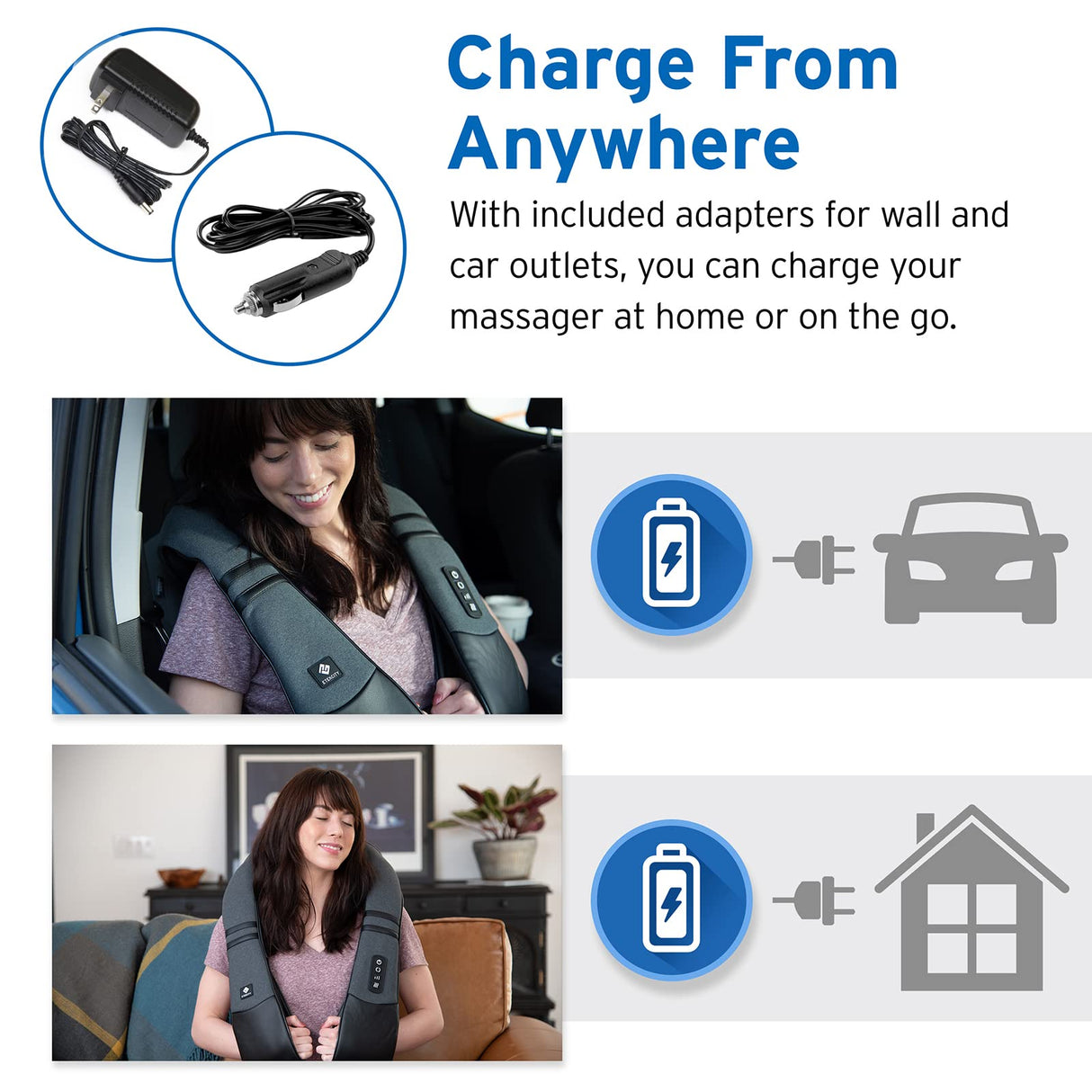 Etekcity FSA HSA Eligible Cordless Neck Massager with Heat for Pain Relief Deep Tissue, FSA Wearables, Rechargeable Shiatsu Back Shoulder Massage Tool, Best Gift for Mother, Father, Women, Men