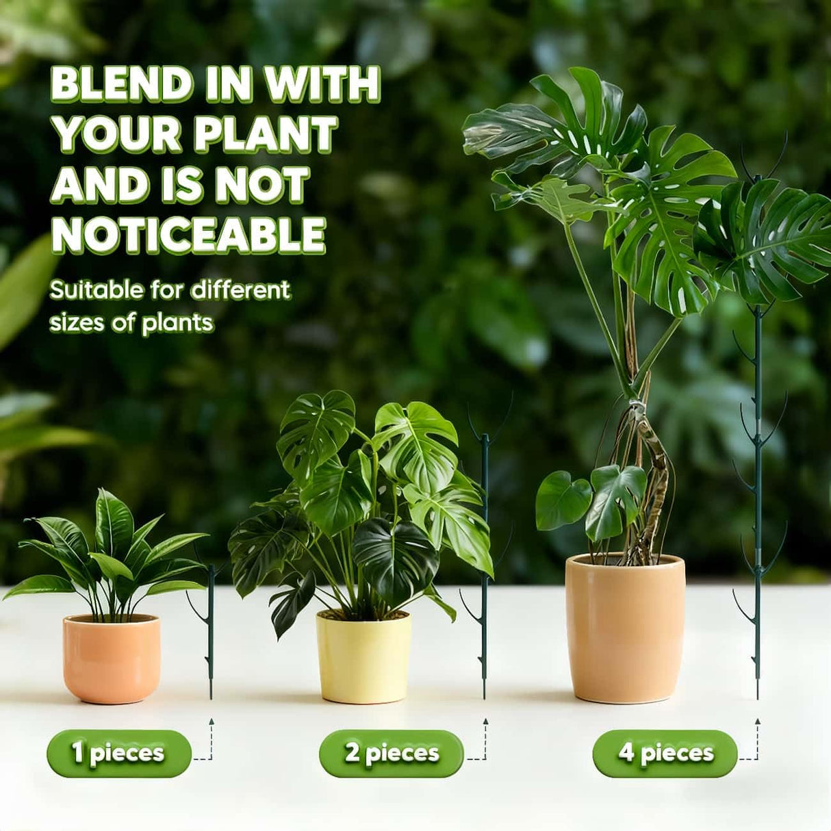 5 Pack Stackable Monstera Plant Support, Garden Plant Support Stakes for Indoor Outdoor Plants, Climbing Plant Support Structures Plant Holder Stick Moss Pole for Support Tall Potted Plants