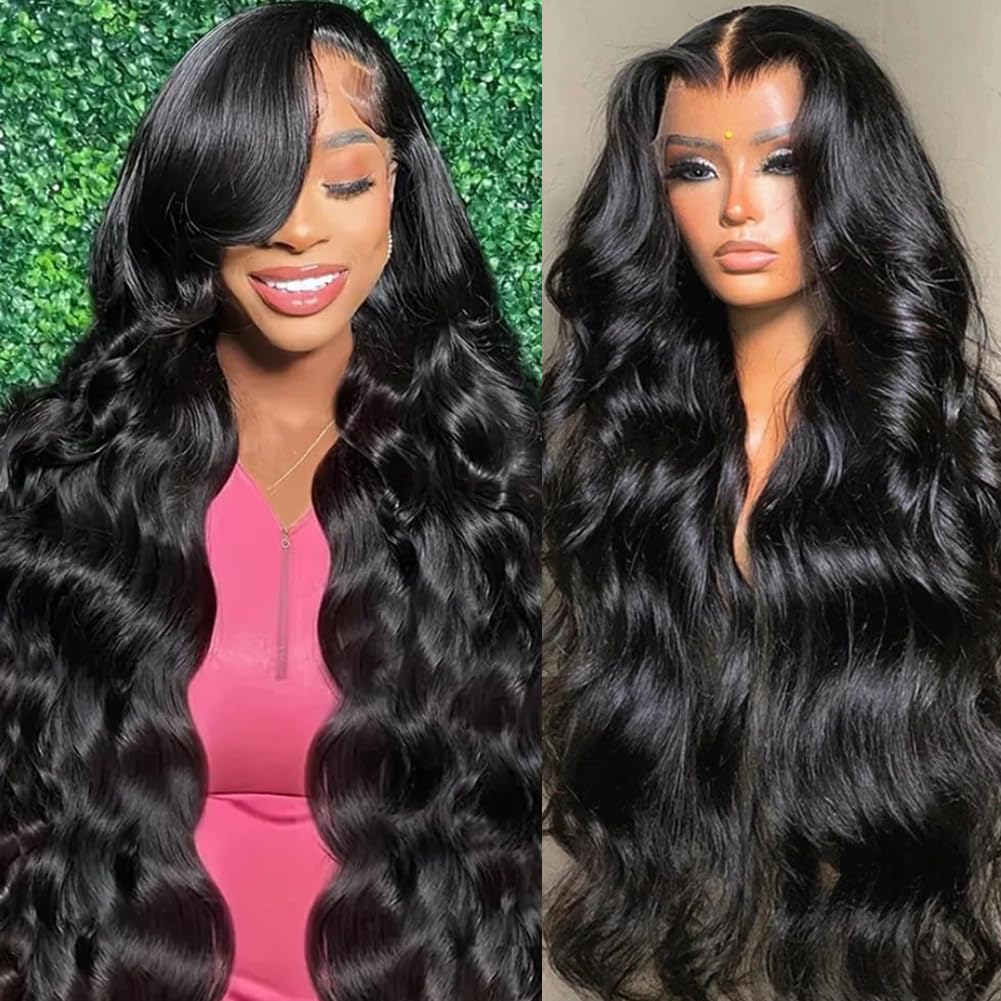 GBUN 30 Inch 13x6 HD Lace Front Wigs Human Hair Body Wave Lace Front Wigs Pre Plucked 200% Density Transparent Lace Frontal Wigs Human Hair Lace Front Wigs Baby Hair Human Hair Wig for Women