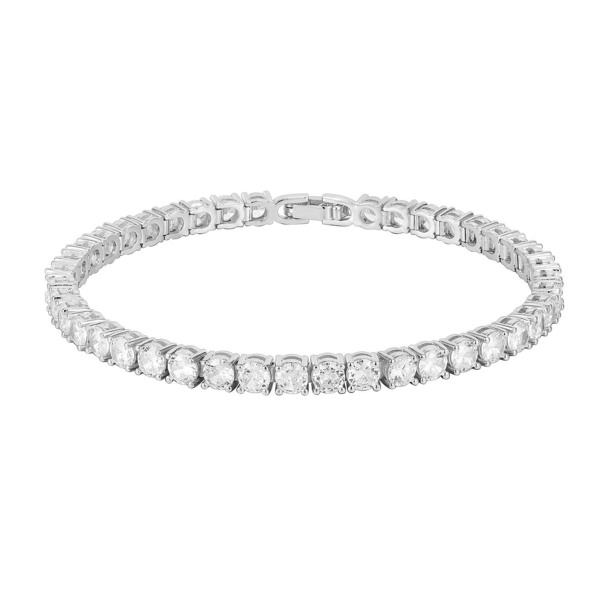 PAVOI 14K Gold Plated Cubic Zirconia Classic Tennis Bracelet | White Gold Bracelets for Women | 4mm CZ, 7 Inches