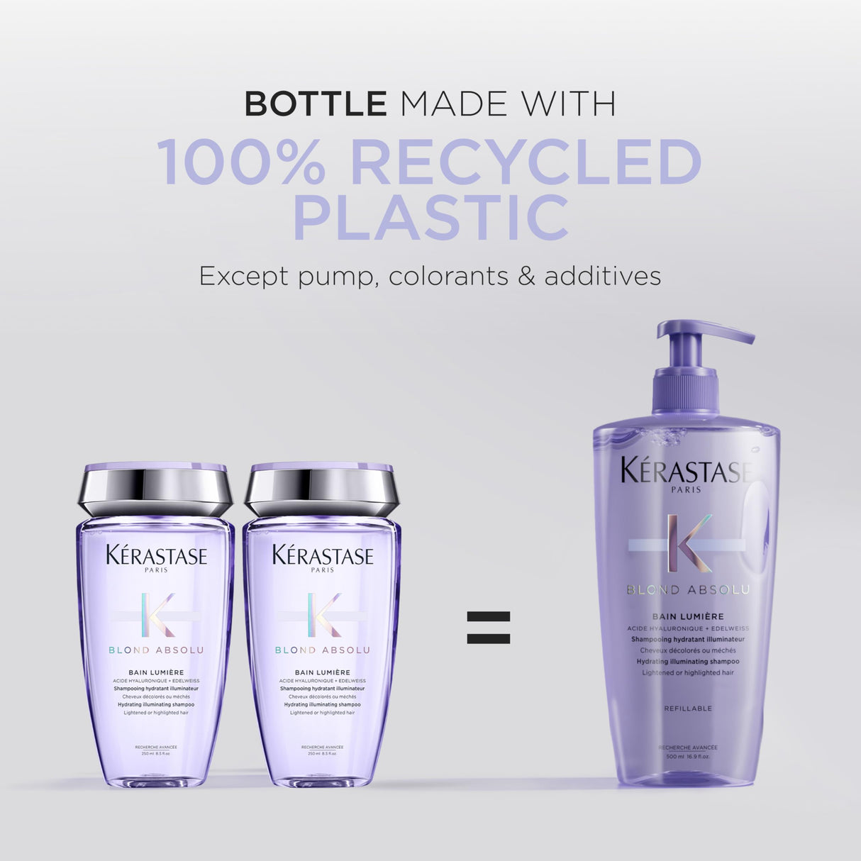 Kerastase Blond Absolu Shampoo Lumière - Intensely Hydrates & Illuminates Shiny Hair, Removes Impurities & Pollution, For Lightened & Highlighted Hair, 16.9 Fl Oz