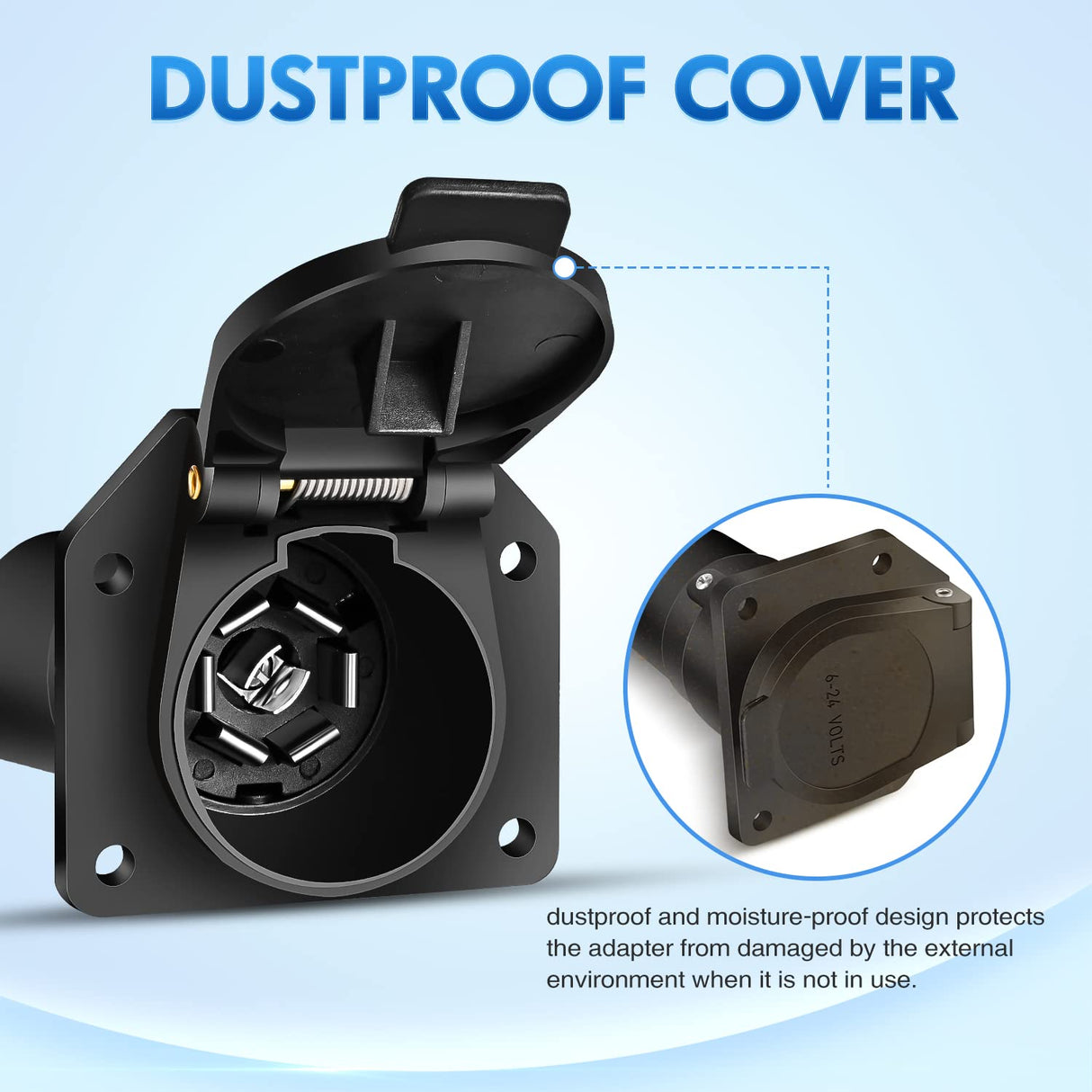 Nilight 7 Pin Round to 7 Way RV Blade Trailer Adapter Connector Wiring Harness Electric Adapter Plug Connector for Semi Truck Commercial Vehicle Pickup Tractor