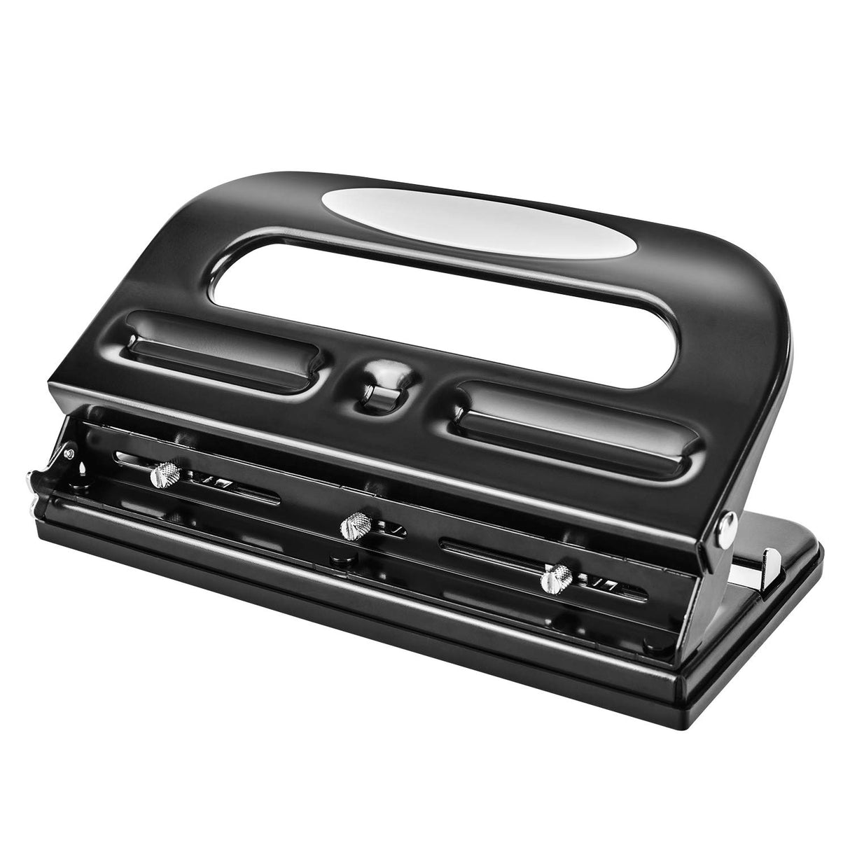 Amazon Basics Semi-Adjustable 3-Hole Punch, 30 Sheet Capacity, Black