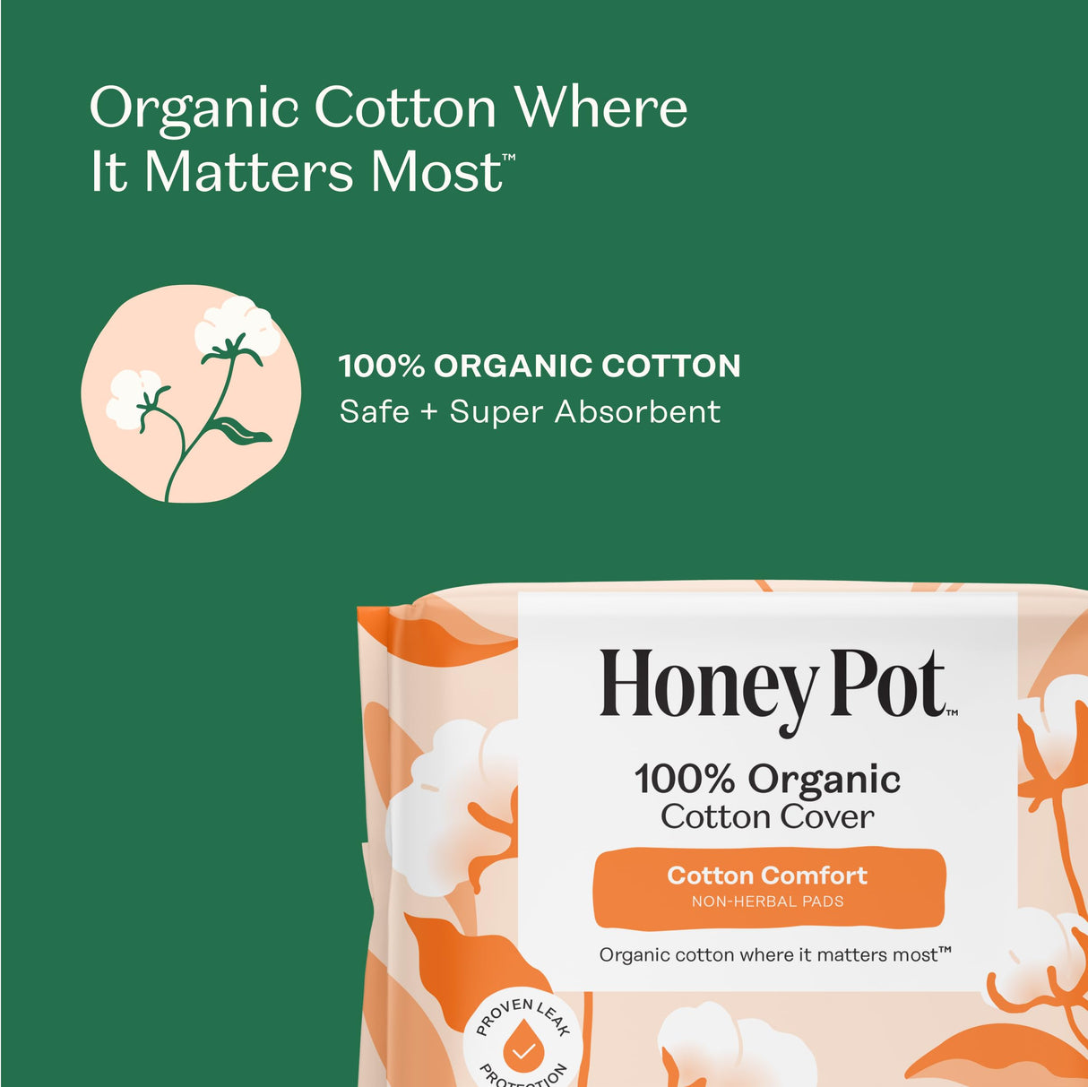 The Honey Pot Company - 80 ct - Sanitary Pads for Women - Non-Herbal Regular Flow w/Wings - Organic Cotton Cover & Ultra-Absorbent Pulp Core - Feminine Care - FSA & HSA Eligible