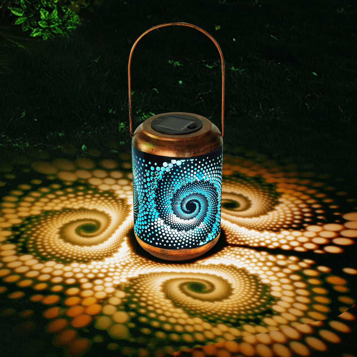 Solar Lanterns Outdoor Hanging Lantern Metal Waterproof LED Lantern with Solar Powered Garden Patio Decorations Decor with Handle Christmas Gift Idea