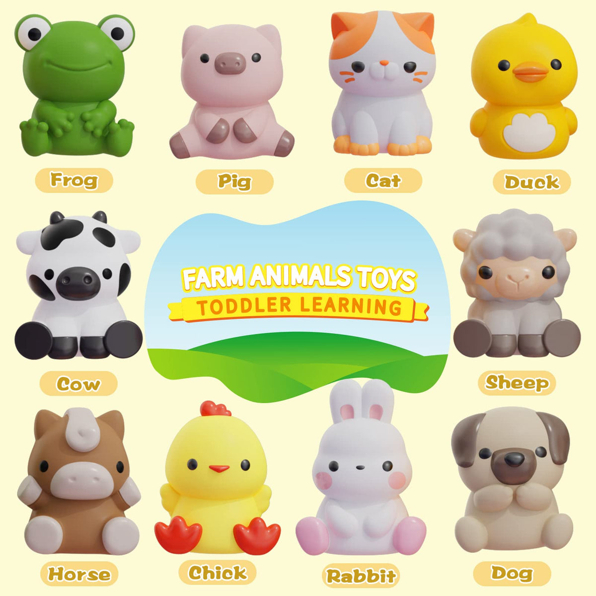 Learning Toys for 1 2 3+ Year Old Toddler,Farm Animals Barn Toy Sorting Toy