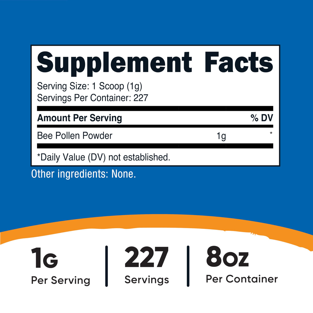 Nutricost Bee Pollen Powder (8 oz) (Unflavored) - 227 Servings, Gluten Free, Non-GMO, Vegetarian Dietary Supplement