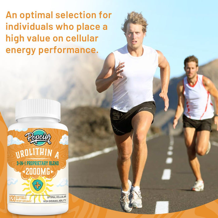 Urolithin A Supplement 2000MG - for Mitochondria, Energy, Antioxidants, Premium Quality Cellular, 120 Softgels (2 Bottles)…